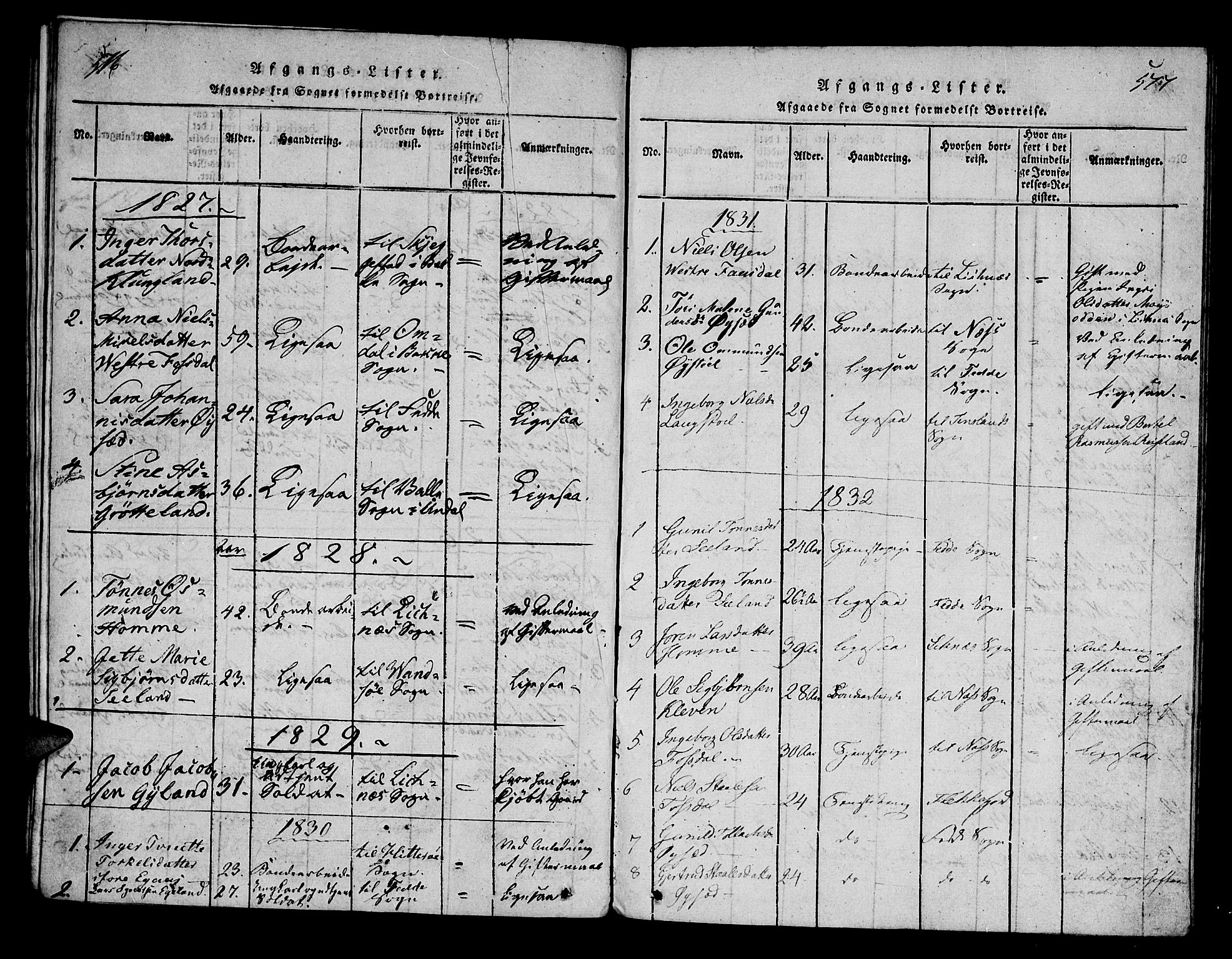 Bakke sokneprestkontor, AV/SAK-1111-0002/F/Fa/Fab/L0001: Parish register (official) no. A 1, 1815-1835, p. 576-577