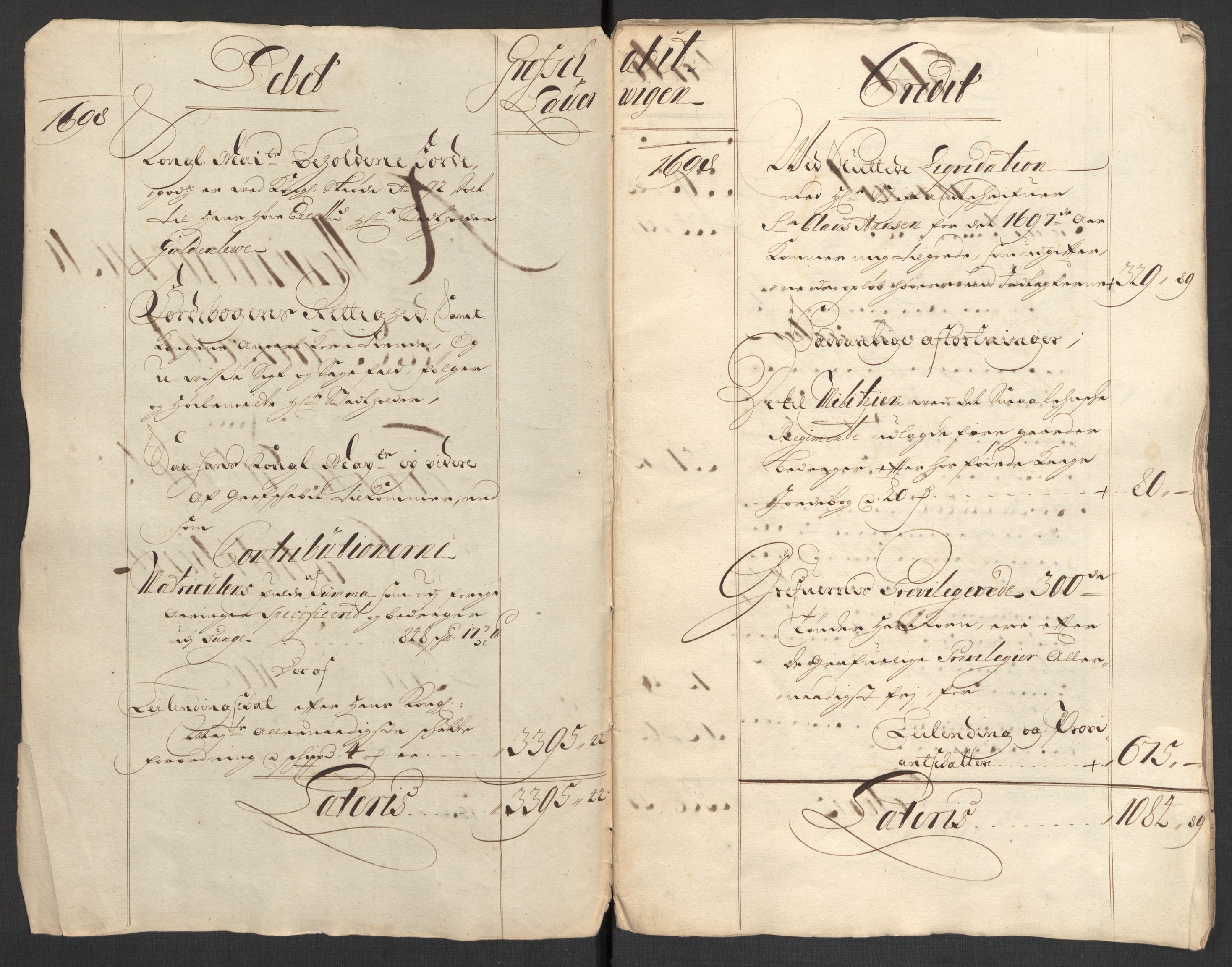 Rentekammeret inntil 1814, Reviderte regnskaper, Fogderegnskap, RA/EA-4092/R33/L1976: Fogderegnskap Larvik grevskap, 1698-1701, p. 4