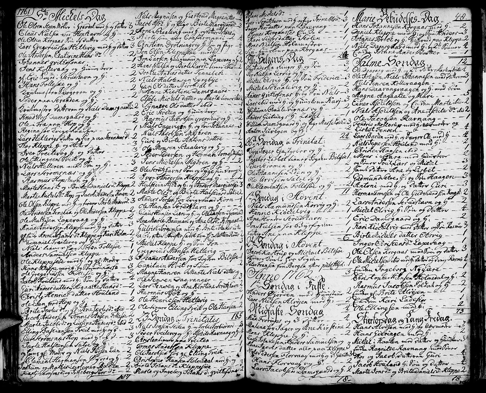 Askøy Sokneprestembete, SAB/A-74101/H/Ha/Haa/Haaa/L0001: Parish register (official) no. A 1, 1742-1818, p. 48