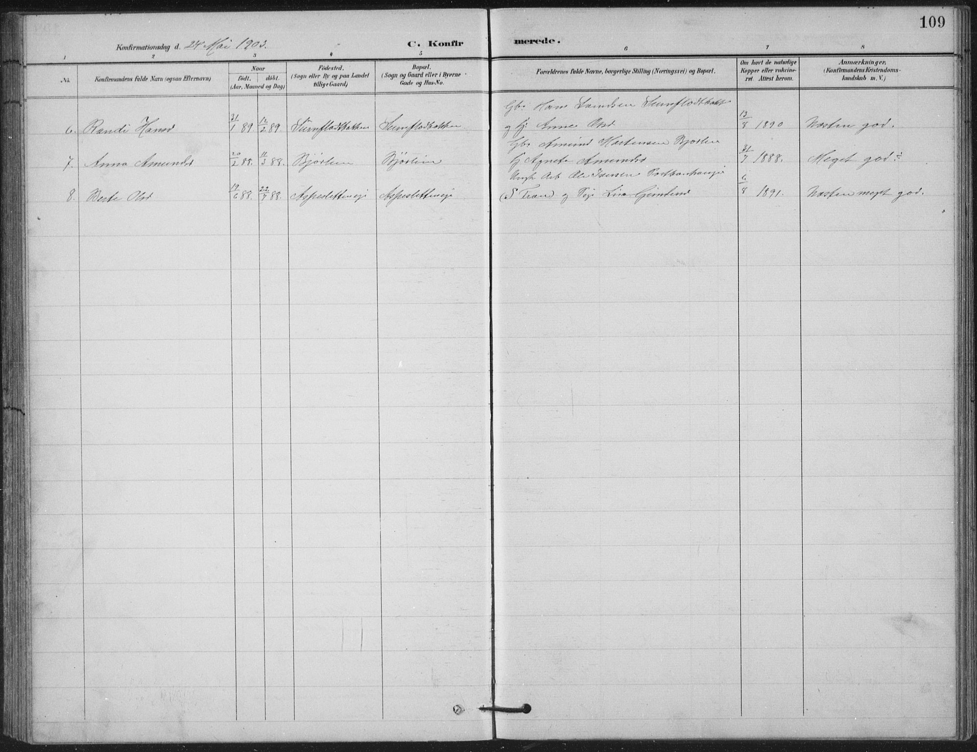 Vestre Gausdal prestekontor, SAH/PREST-094/H/Ha/Hab/L0004: Parish register (copy) no. 4, 1898-1939, p. 109