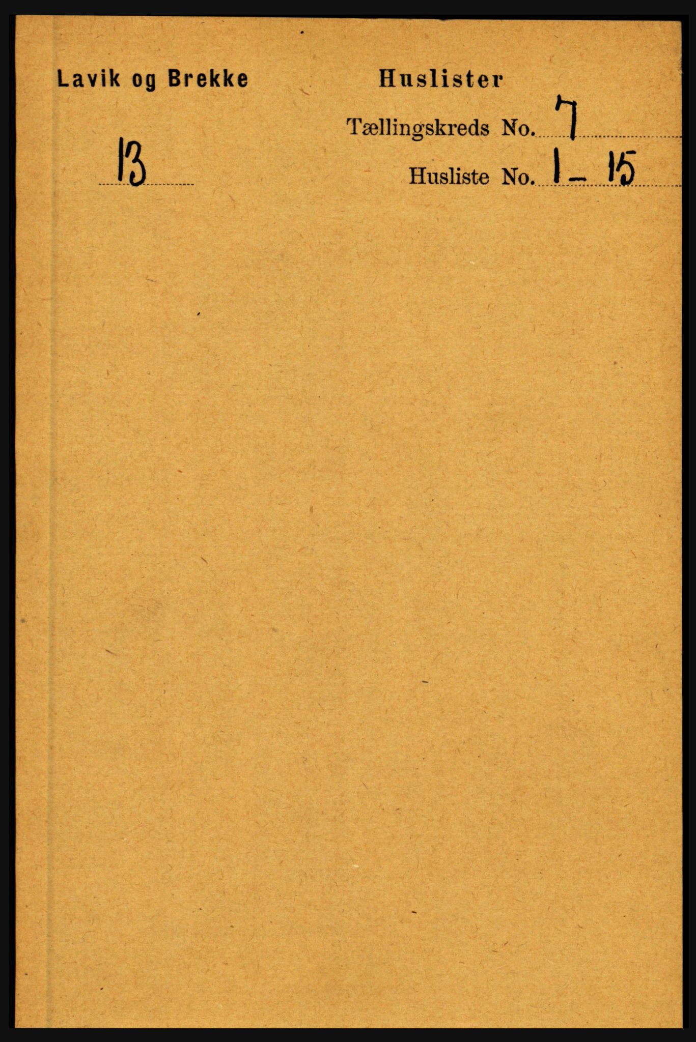 RA, 1891 census for 1415 Lavik og Brekke, 1891, p. 1321