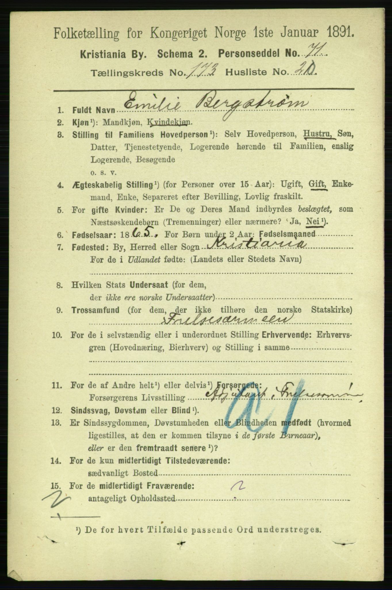 RA, 1891 census for 0301 Kristiania, 1891, p. 103824