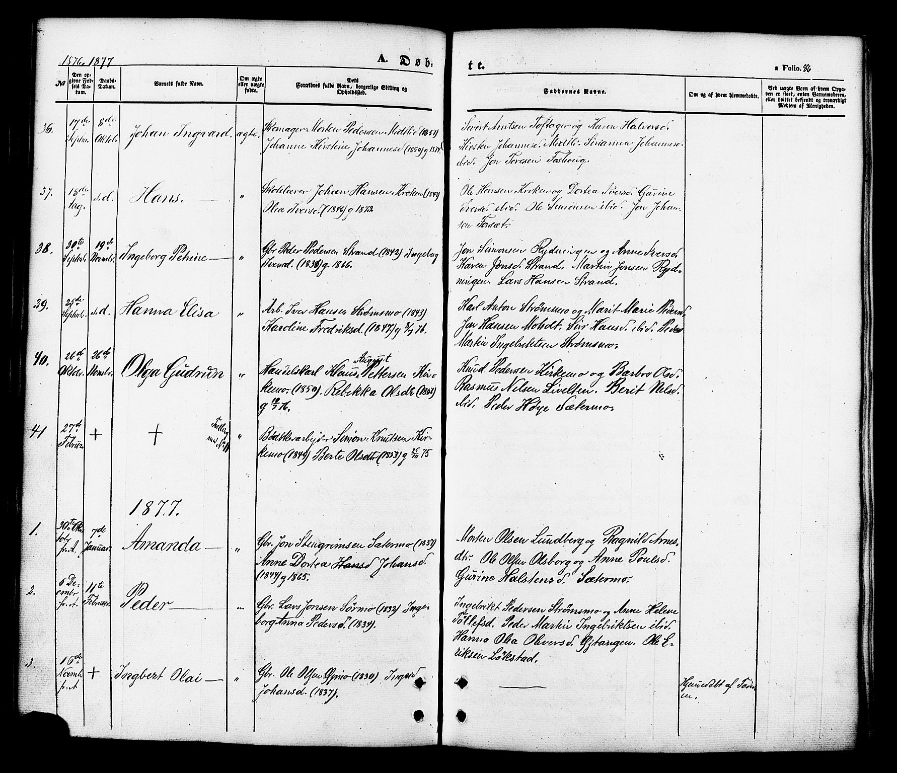 Målselv sokneprestembete, AV/SATØ-S-1311/G/Ga/Gaa/L0008kirke: Parish register (official) no. 8, 1851-1877, p. 86