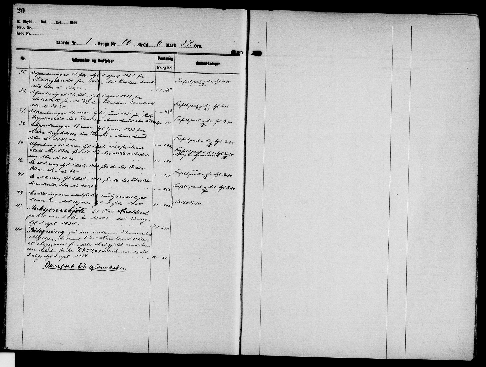 Solør tingrett, AV/SAH-TING-008/H/Ha/Hak/L0001: Mortgage register no. I, 1900-1935, p. 20