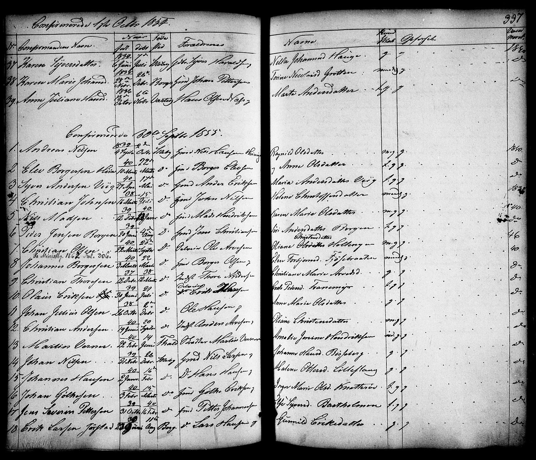Skjeberg prestekontor Kirkebøker, SAO/A-10923/F/Fa/L0006: Parish register (official) no. I 6, 1846-1858, p. 337