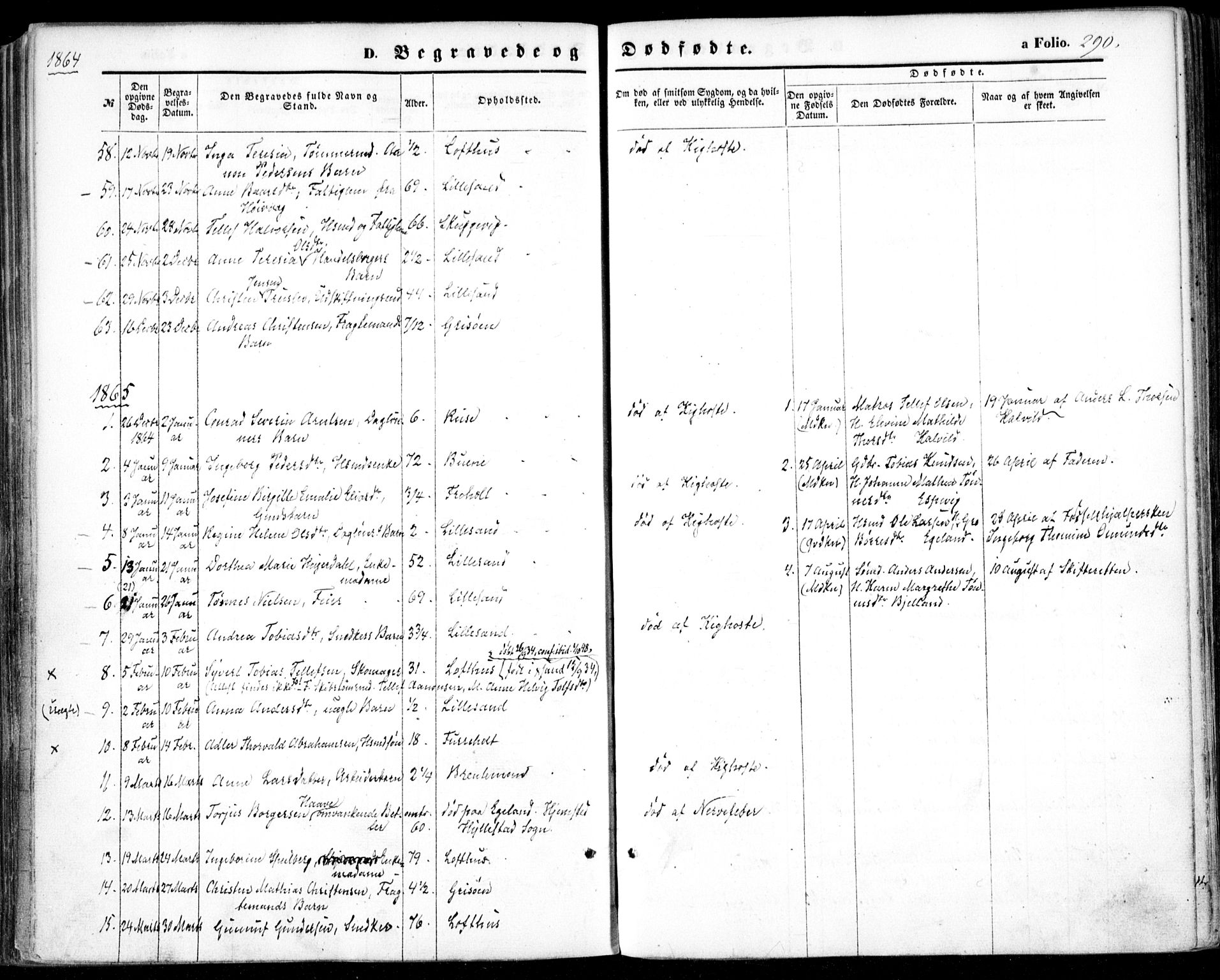 Vestre Moland sokneprestkontor, SAK/1111-0046/F/Fa/Fab/L0007: Parish register (official) no. A 7, 1859-1872, p. 290