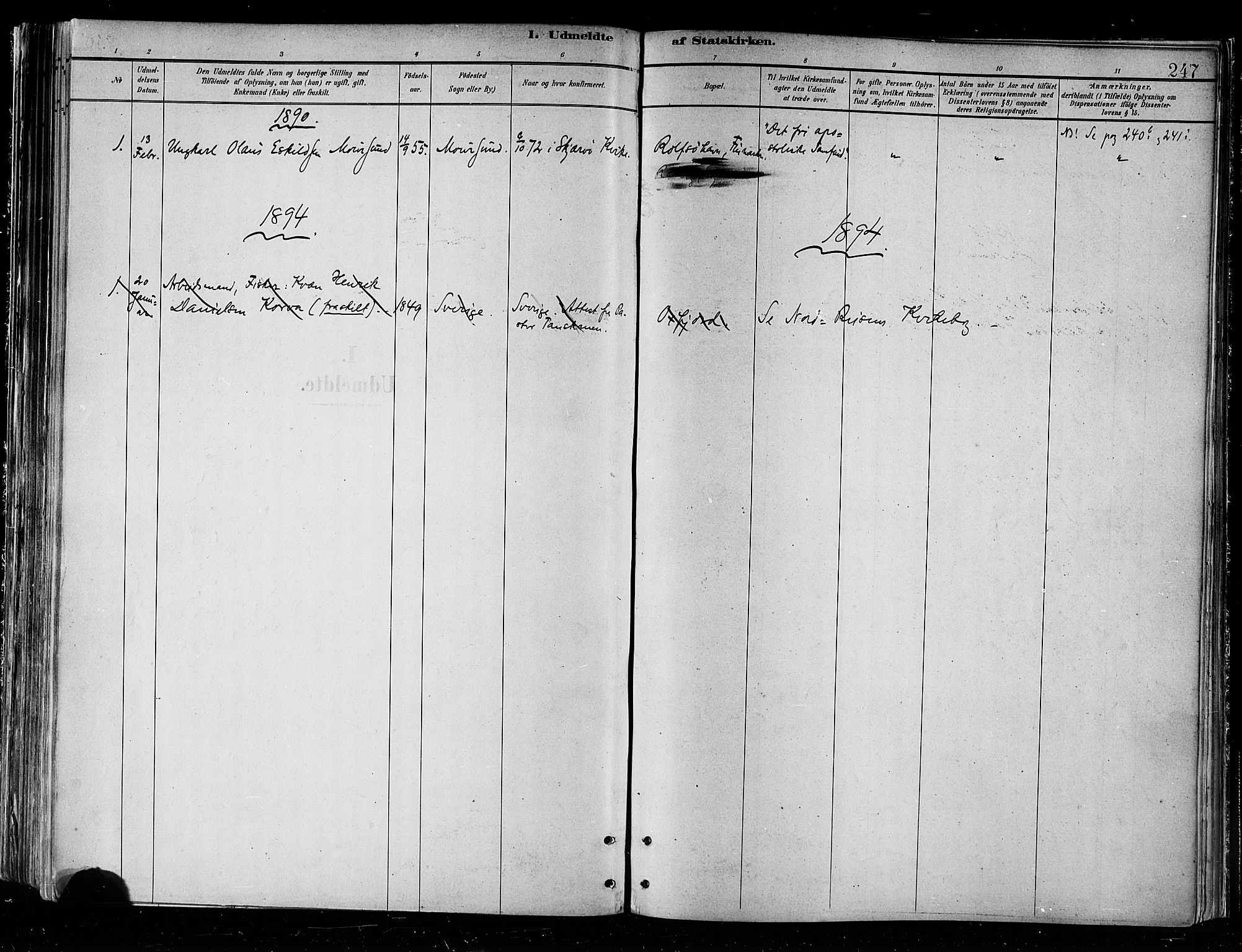 Skjervøy sokneprestkontor, AV/SATØ-S-1300/H/Ha/Haa/L0010kirke: Parish register (official) no. 10, 1887-1898, p. 247