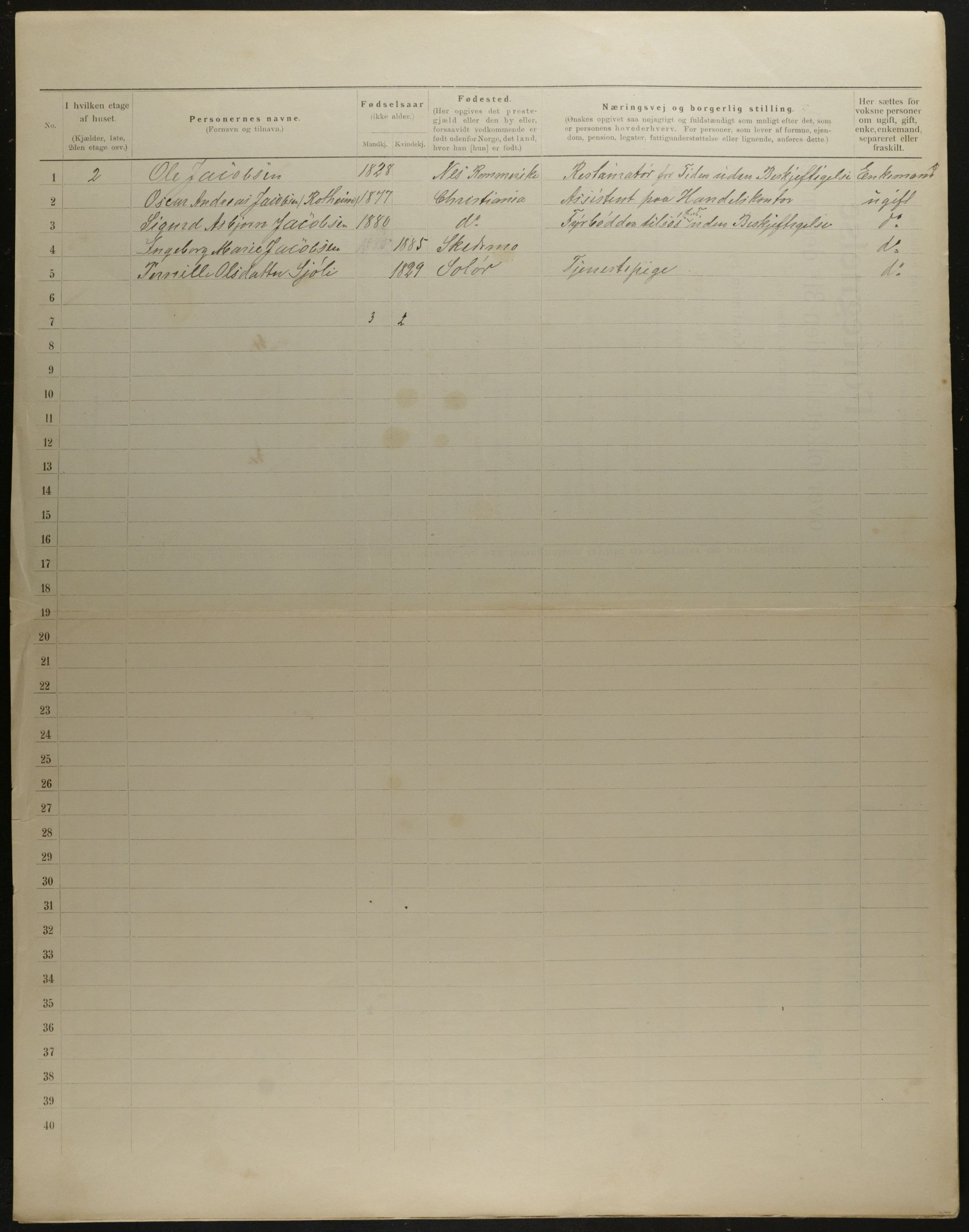 OBA, Municipal Census 1901 for Kristiania, 1901, p. 8944