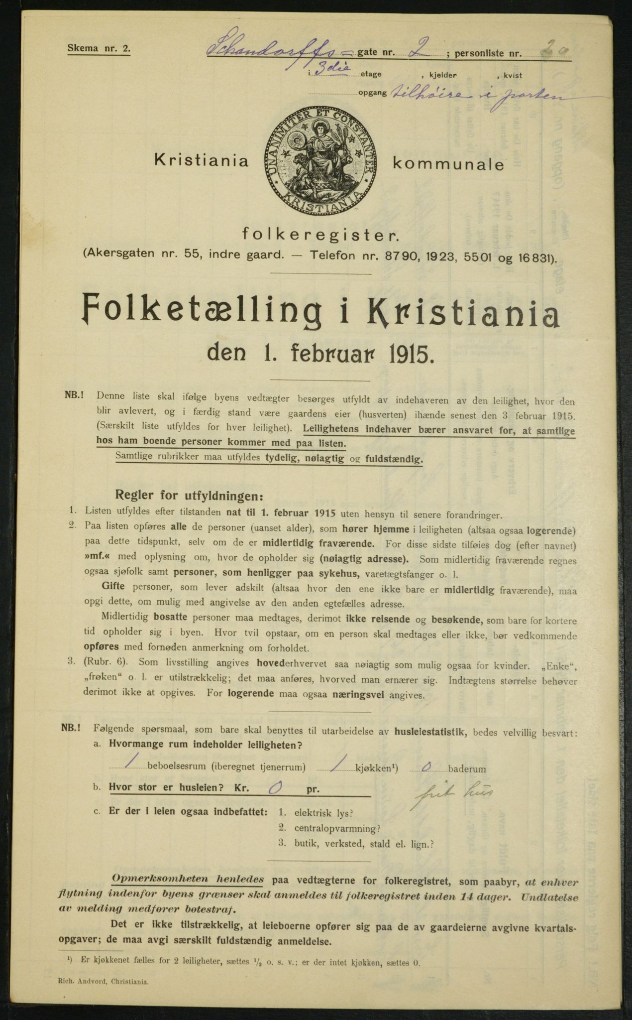 OBA, Municipal Census 1915 for Kristiania, 1915, p. 89081