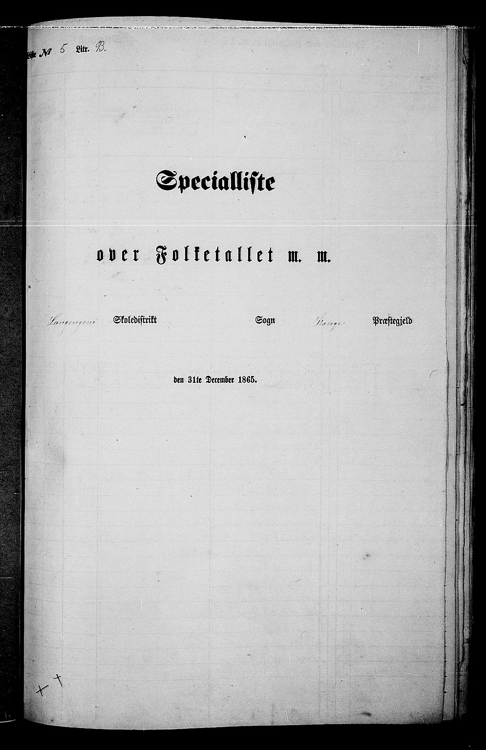 RA, 1865 census for Stange, 1865, p. 117