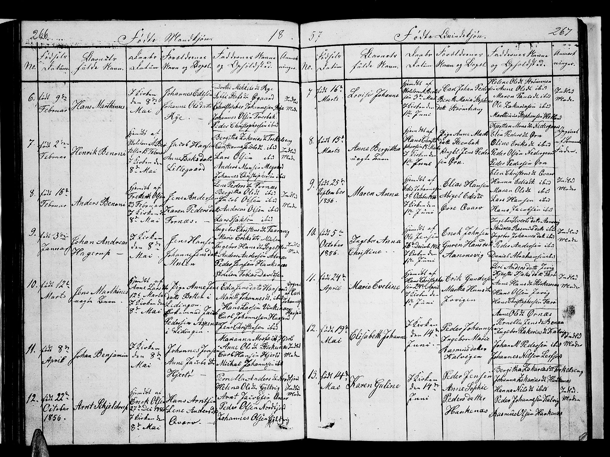 Ministerialprotokoller, klokkerbøker og fødselsregistre - Nordland, SAT/A-1459/853/L0773: Parish register (copy) no. 853C01, 1821-1859, p. 266-267