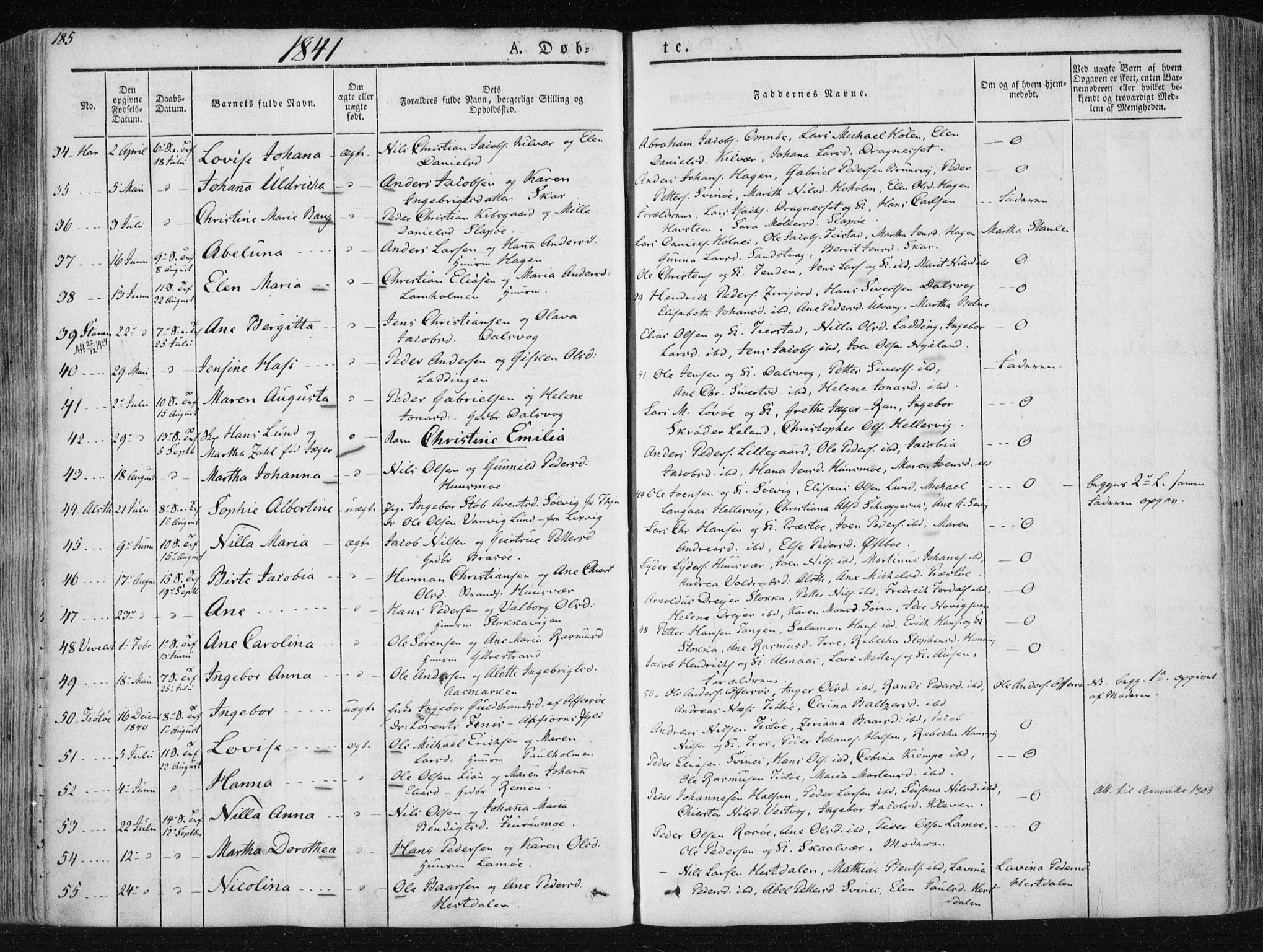 Ministerialprotokoller, klokkerbøker og fødselsregistre - Nordland, SAT/A-1459/830/L0446: Parish register (official) no. 830A10, 1831-1865, p. 185