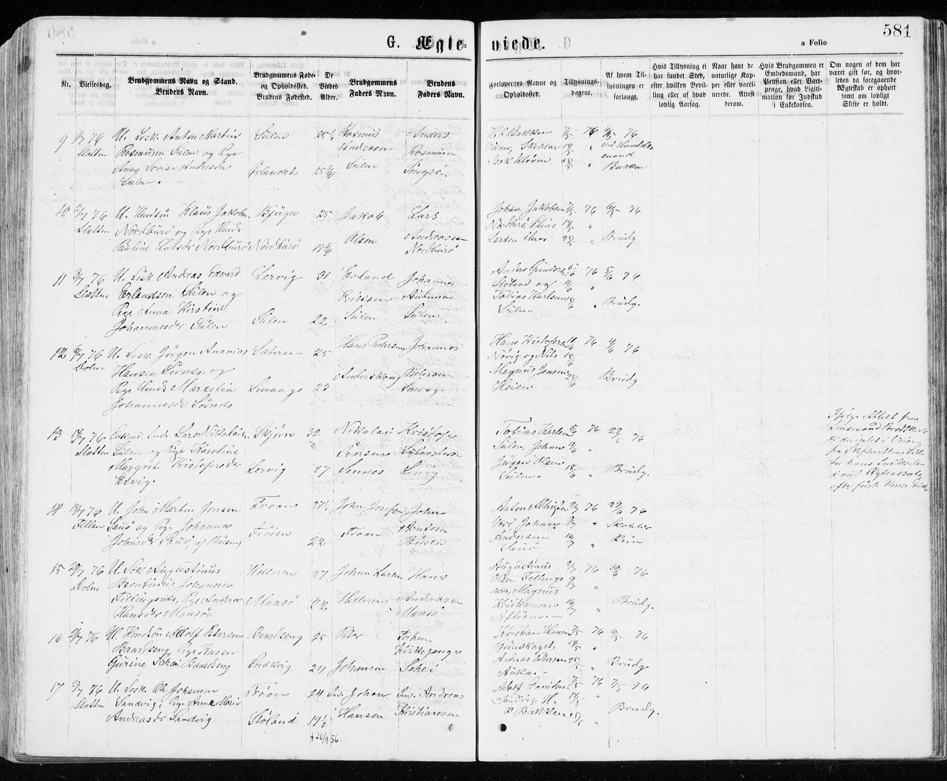 Ministerialprotokoller, klokkerbøker og fødselsregistre - Sør-Trøndelag, SAT/A-1456/640/L0576: Parish register (official) no. 640A01, 1846-1876, p. 581