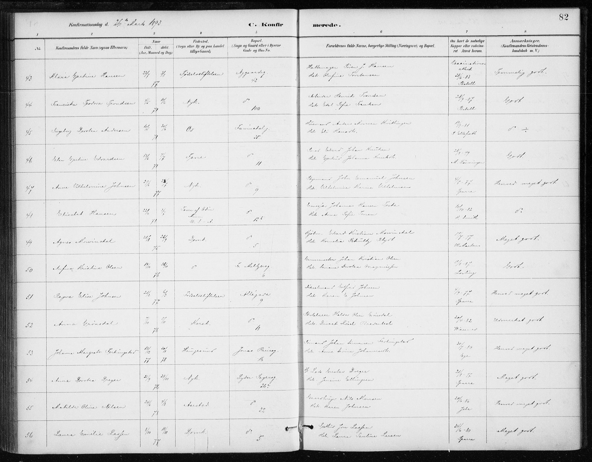 Johanneskirken sokneprestembete, AV/SAB-A-76001/H/Haa/L0008: Parish register (official) no. C 1, 1885-1907, p. 82