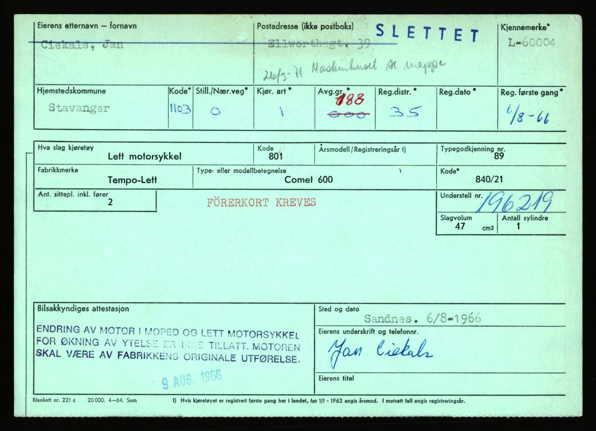 Stavanger trafikkstasjon, AV/SAST-A-101942/0/F/L0059: L-60000 - L-60699, 1930-1971, p. 9