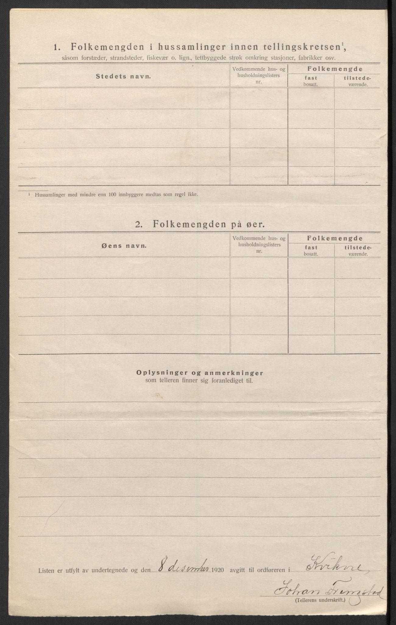 SAH, 1920 census for Kvikne, 1920, p. 17