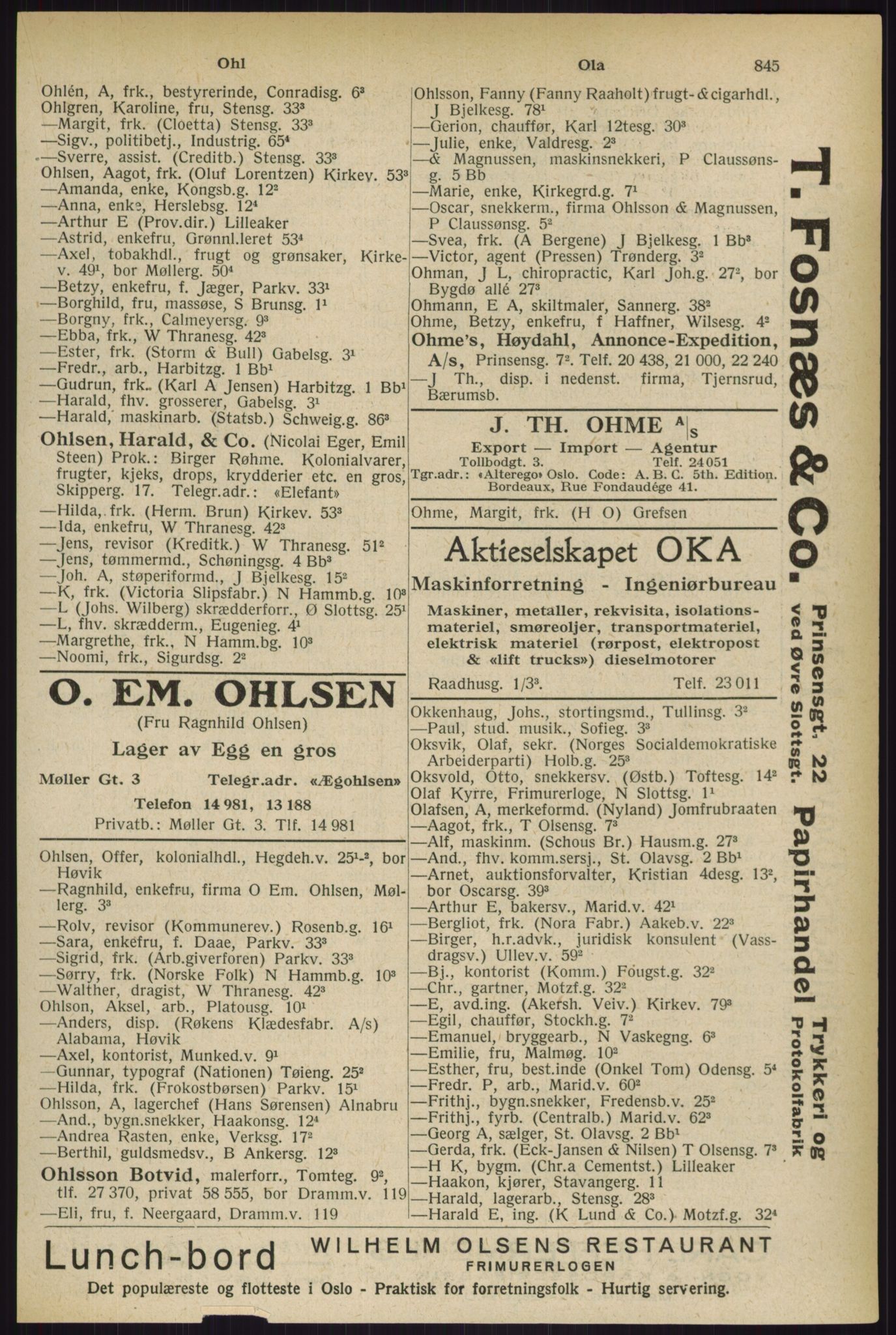 Kristiania/Oslo adressebok, PUBL/-, 1927, p. 845