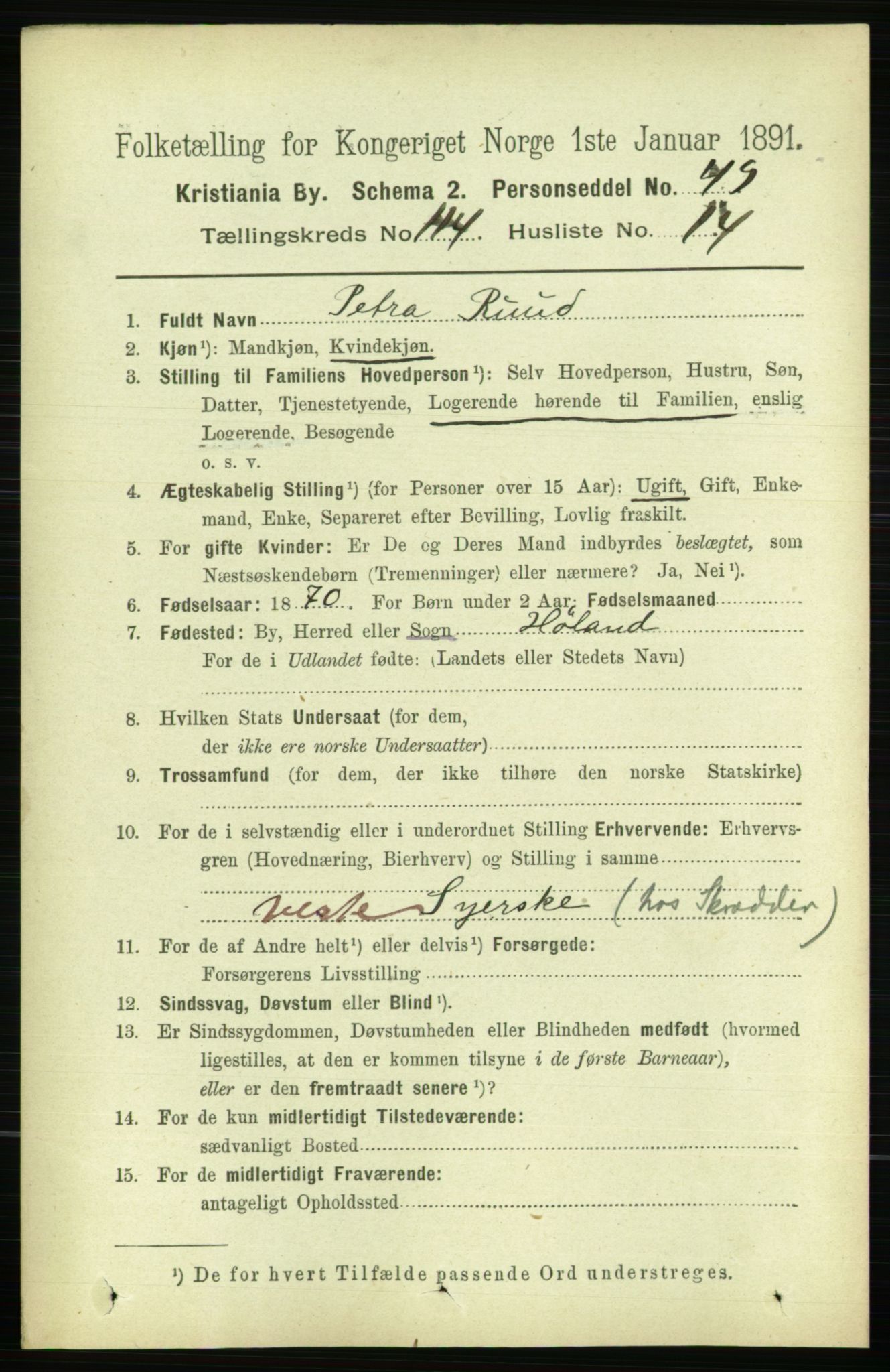 RA, 1891 census for 0301 Kristiania, 1891, p. 61250