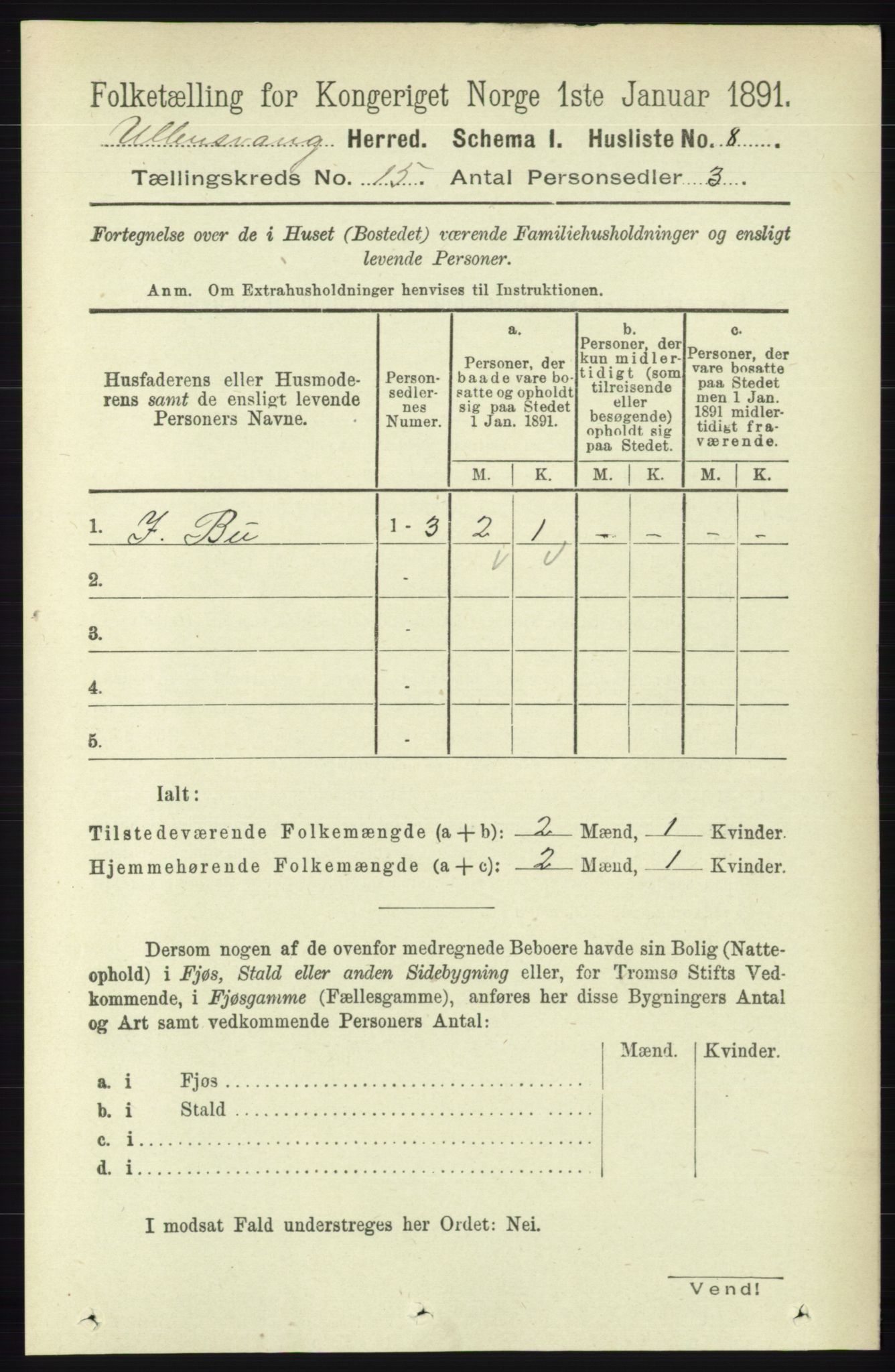 RA, 1891 census for 1230 Ullensvang, 1891, p. 5860