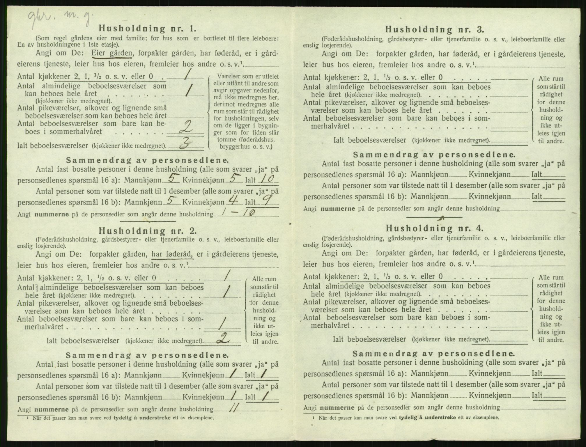 SAT, 1920 census for Sandøy, 1920, p. 325