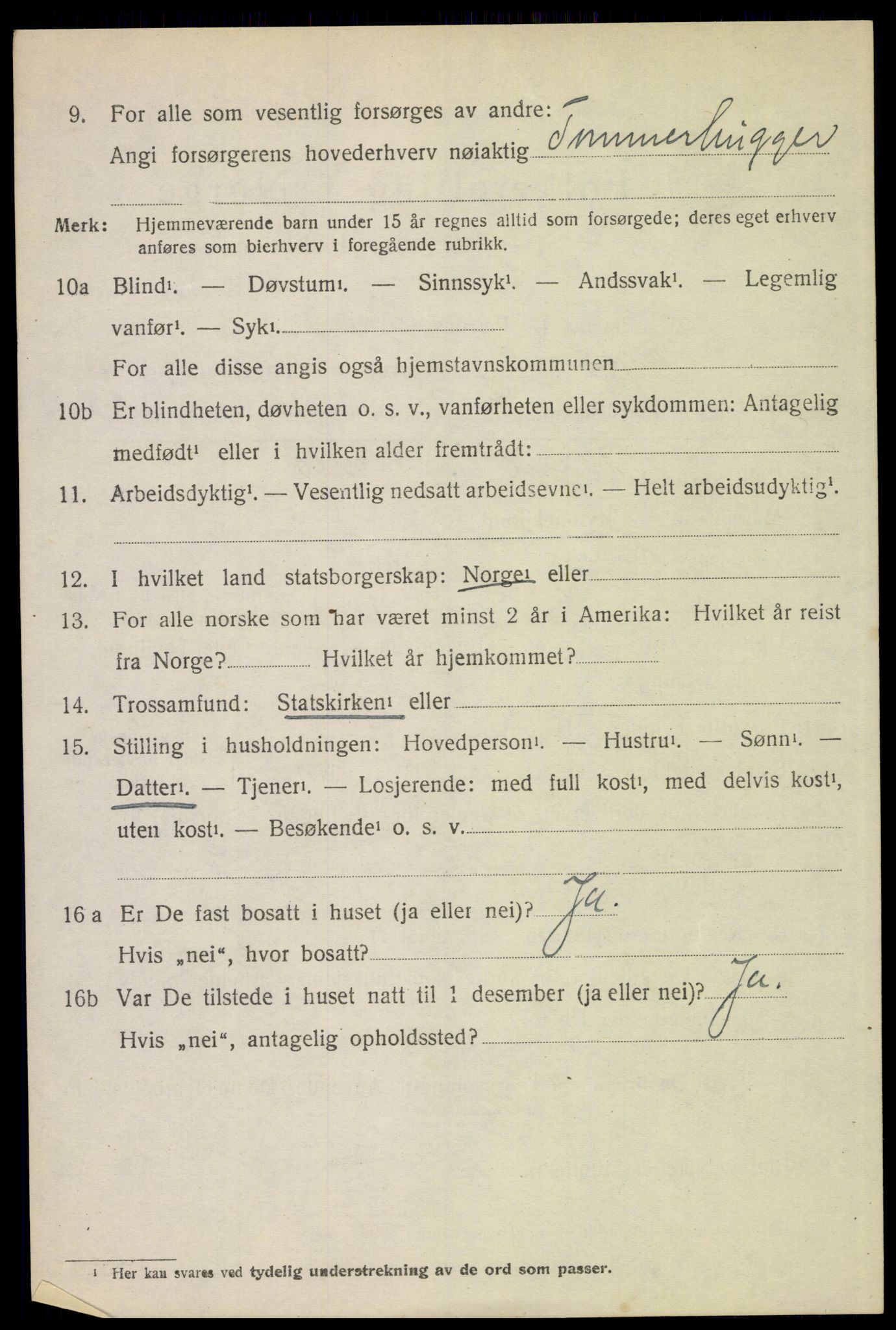 SAH, 1920 census for Trysil, 1920, p. 9482