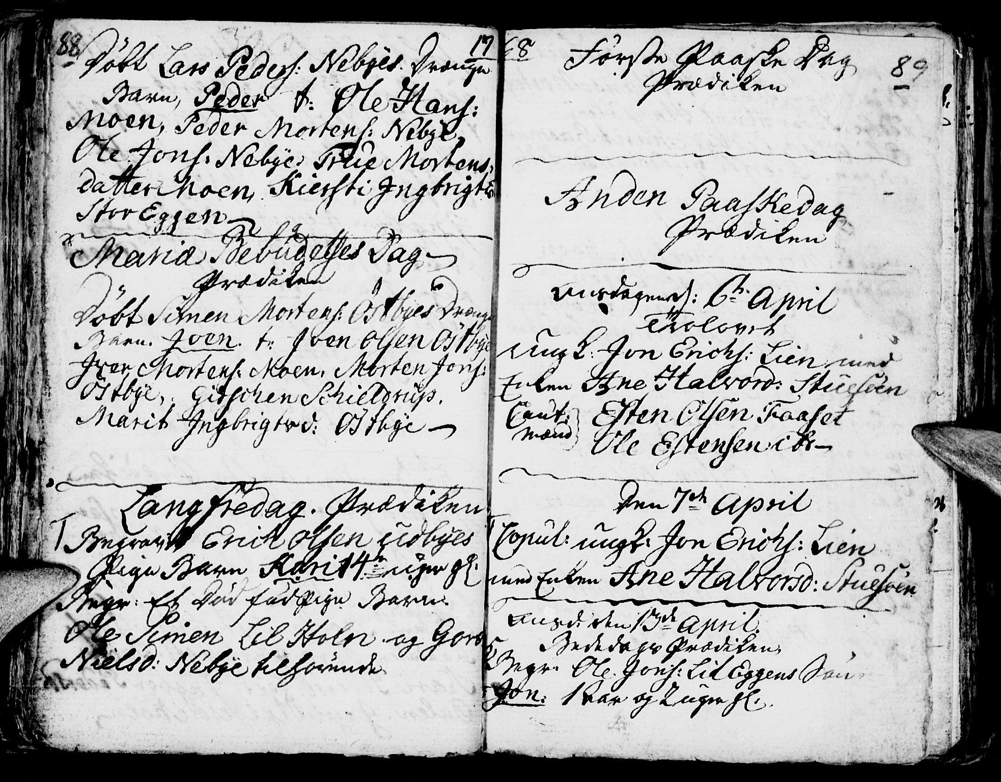 Tynset prestekontor, SAH/PREST-058/H/Ha/Haa/L0006: Parish register (official) no. 6, 1763-1779, p. 88-89