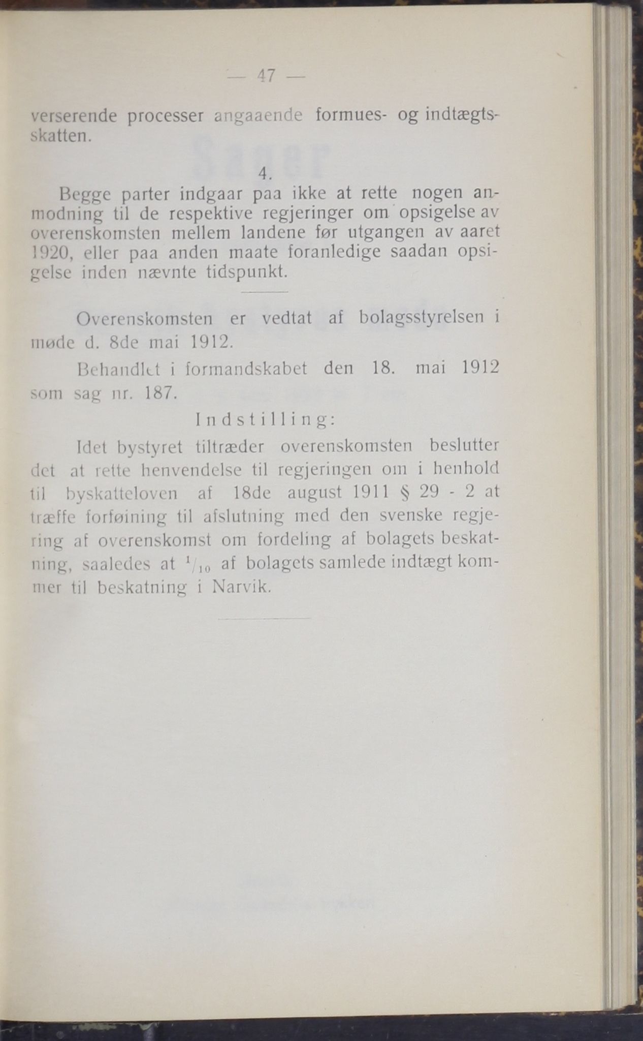 Narvik kommune. Formannskap , AIN/K-18050.150/A/Ab/L0002: Møtebok, 1912