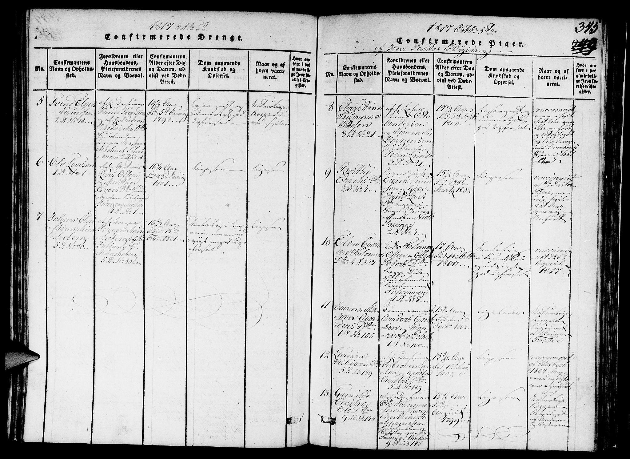 Nykirken Sokneprestembete, AV/SAB-A-77101/H/Hab/L0003: Parish register (copy) no. A 4, 1816-1821, p. 345