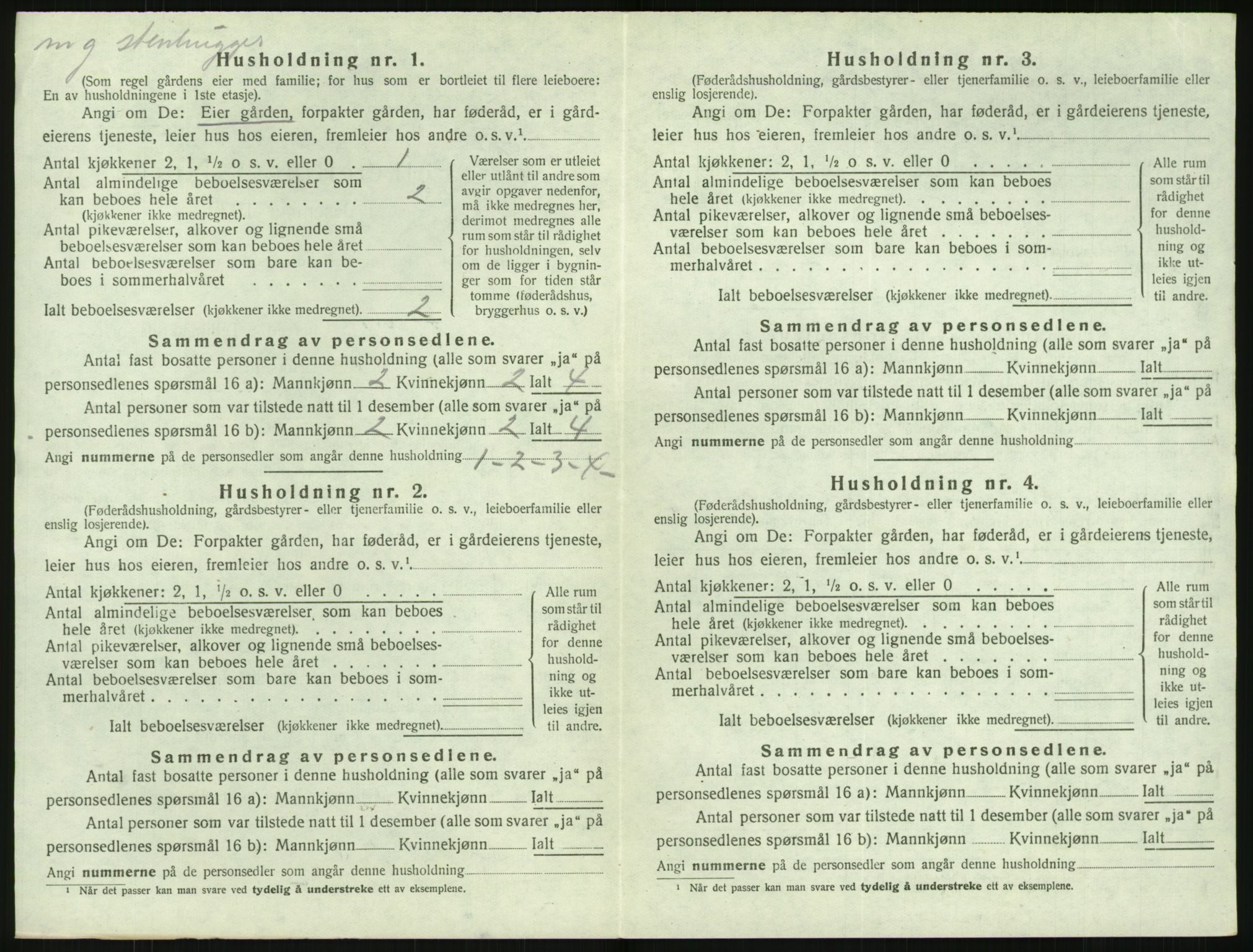 SAK, 1920 census for Fjære, 1920, p. 790