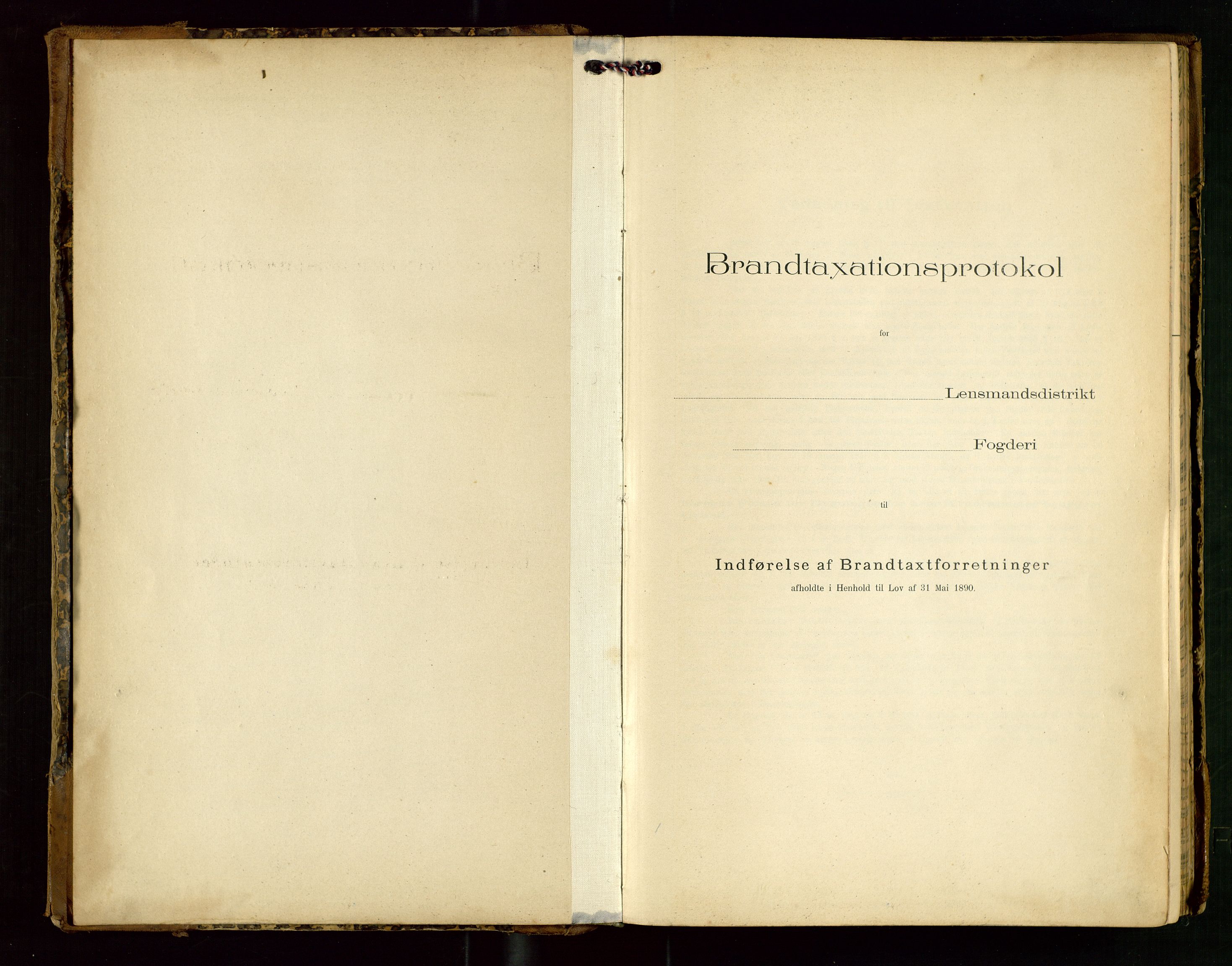 Torvestad lensmannskontor, SAST/A-100307/1/Gob/L0003: "Brandtaxationsprotokol for Torvestad Lensmannsdistrikt", 1905-1909