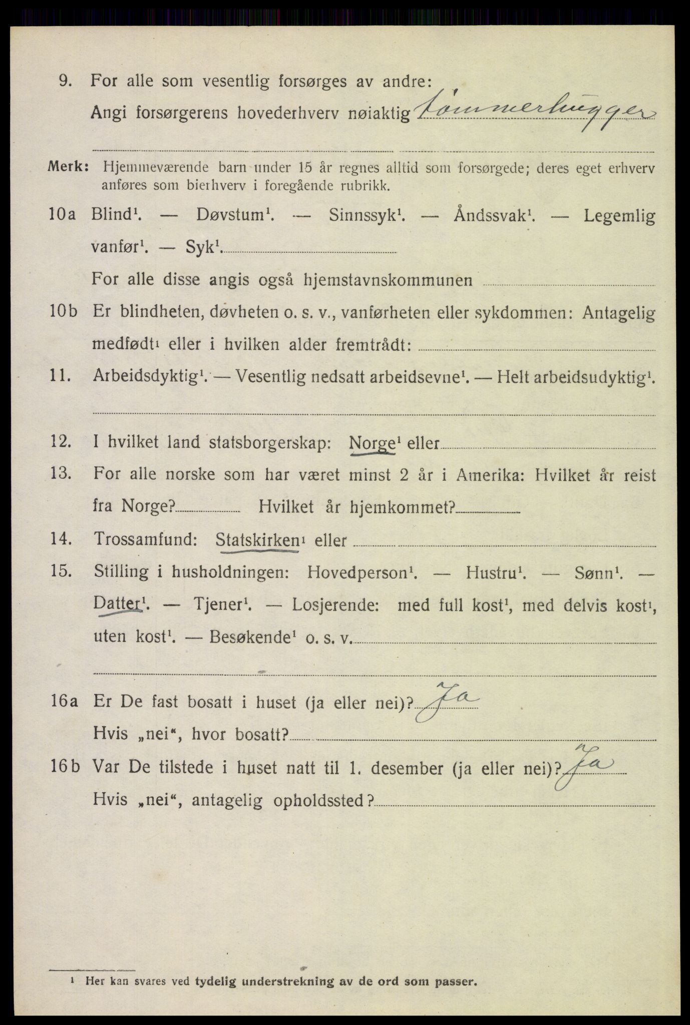 SAH, 1920 census for Trysil, 1920, p. 10620