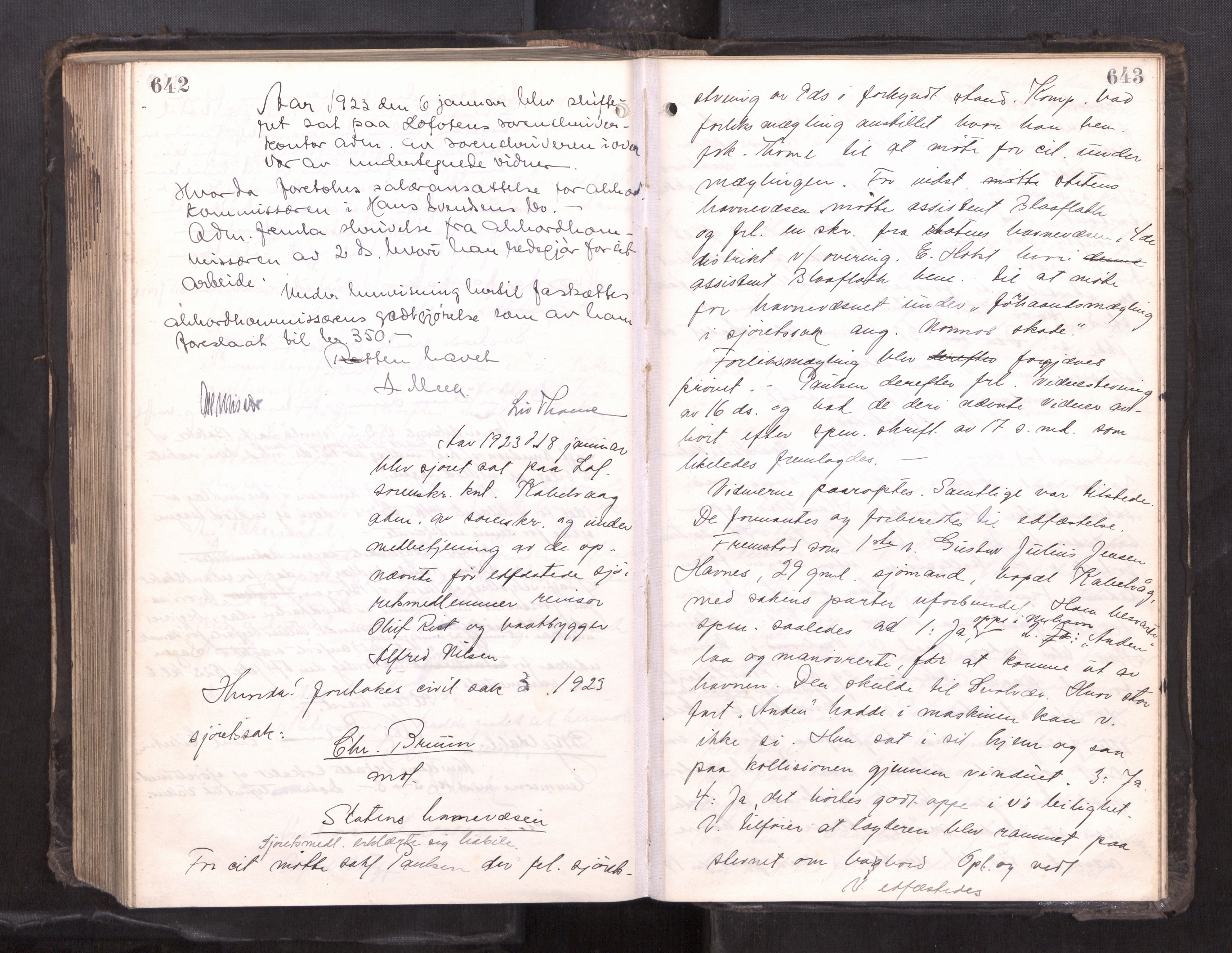 Lofoten sorenskriveri, AV/SAT-A-0017/1/1/1B/L0018: Ekstrarettsprotokoll, 1917-1923, p. 642-643