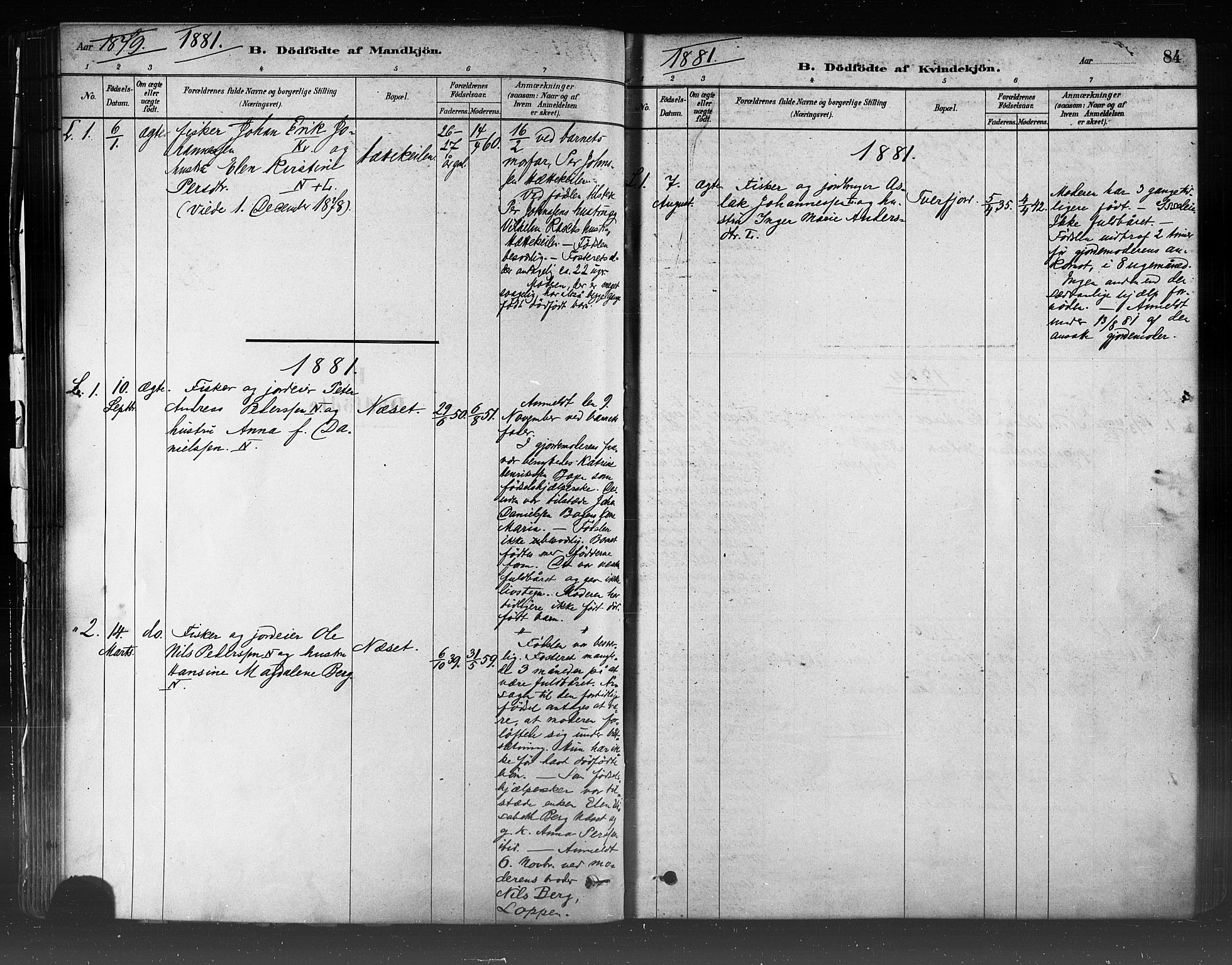 Loppa sokneprestkontor, SATØ/S-1339/H/Ha/L0006kirke: Parish register (official) no. 6, 1879-1895, p. 84