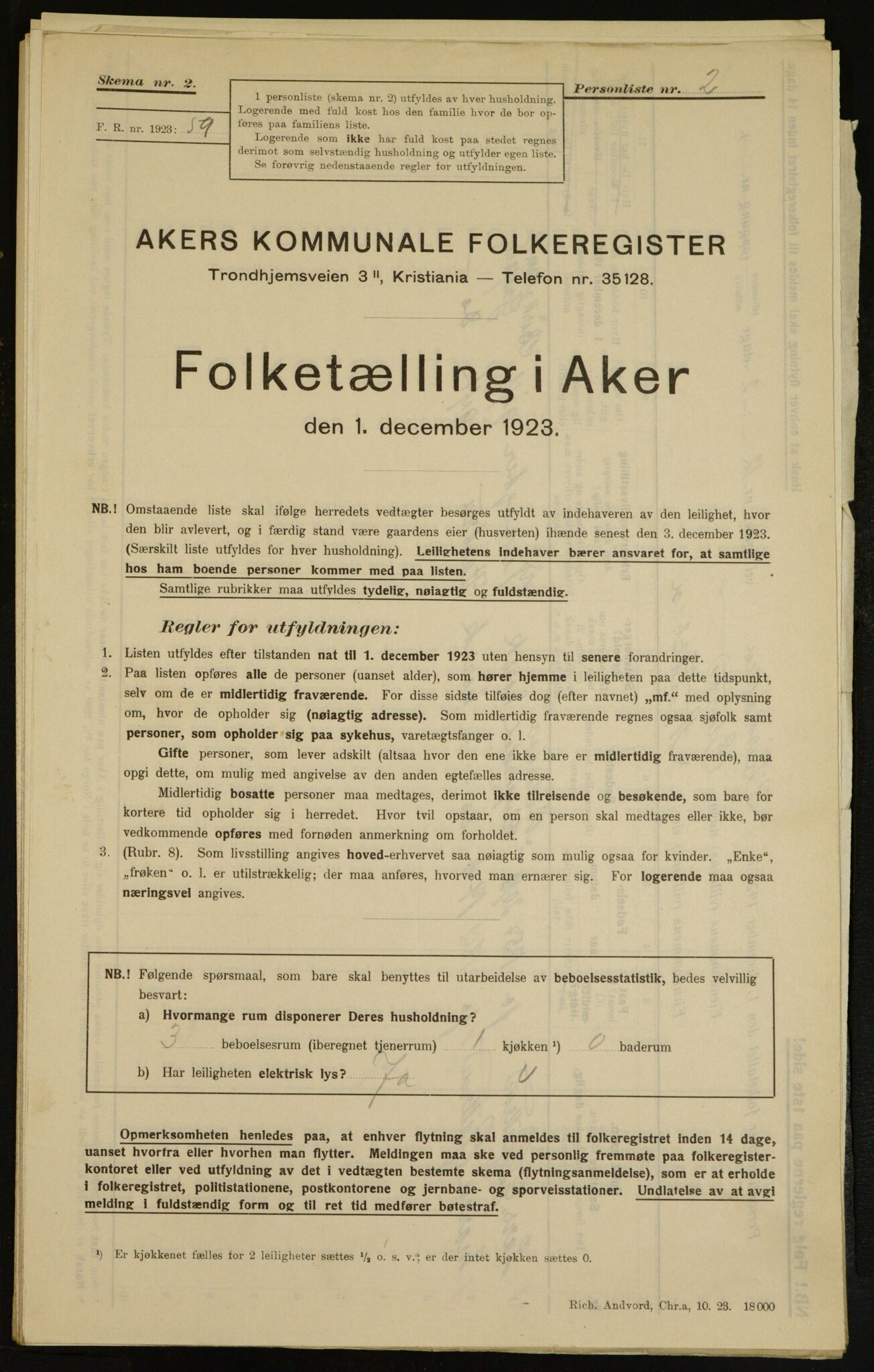 , Municipal Census 1923 for Aker, 1923, p. 7800