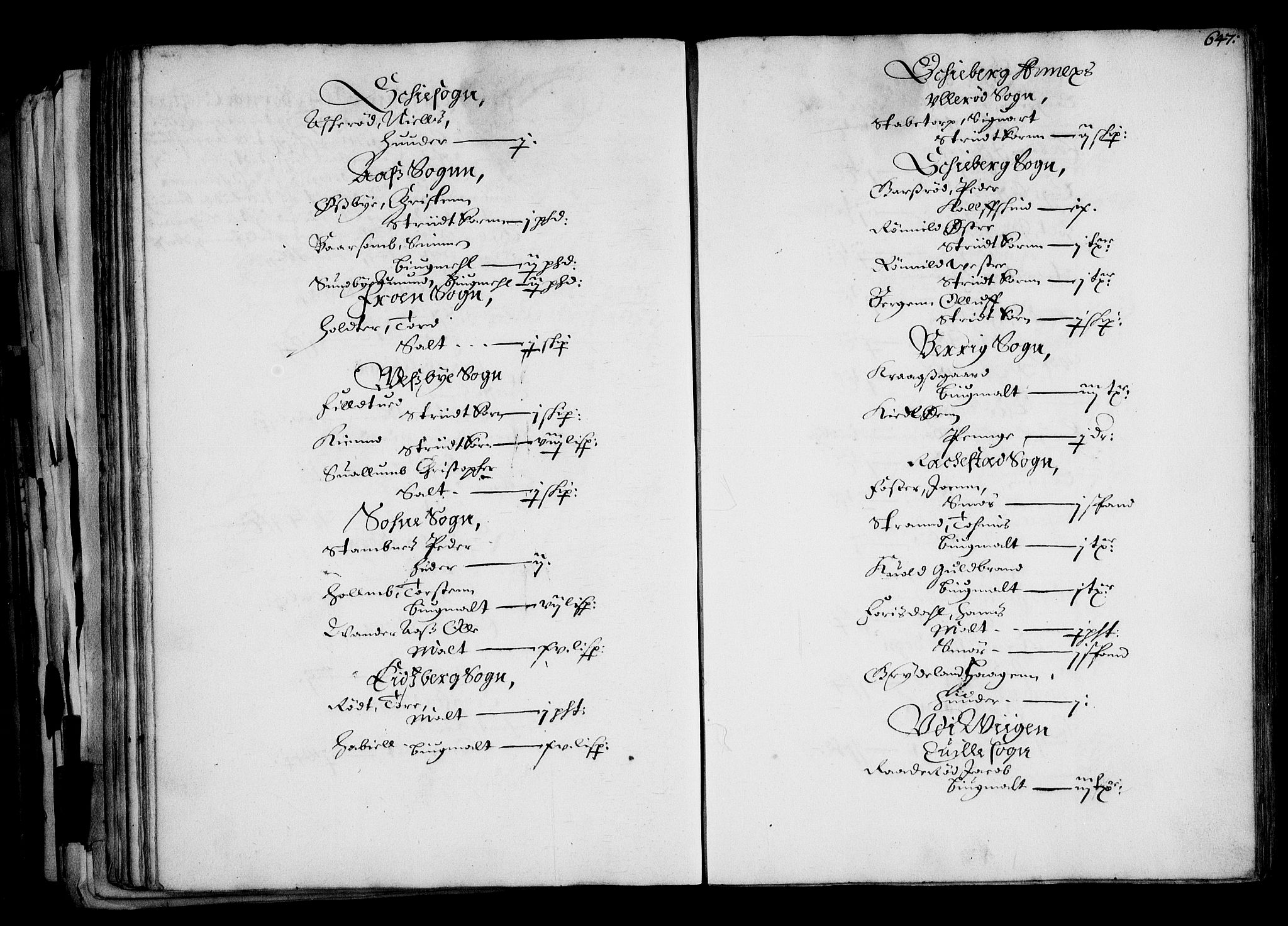 Rentekammeret inntil 1814, Realistisk ordnet avdeling, RA/EA-4070/N/Na/L0001: [XI f]: Akershus stifts jordebok, 1652, p. 646b-647a
