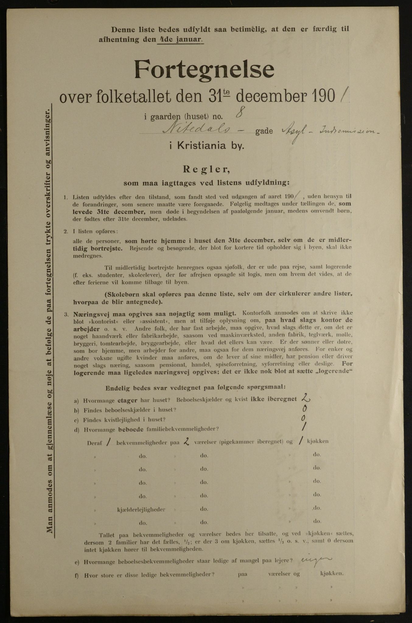 OBA, Municipal Census 1901 for Kristiania, 1901, p. 10929