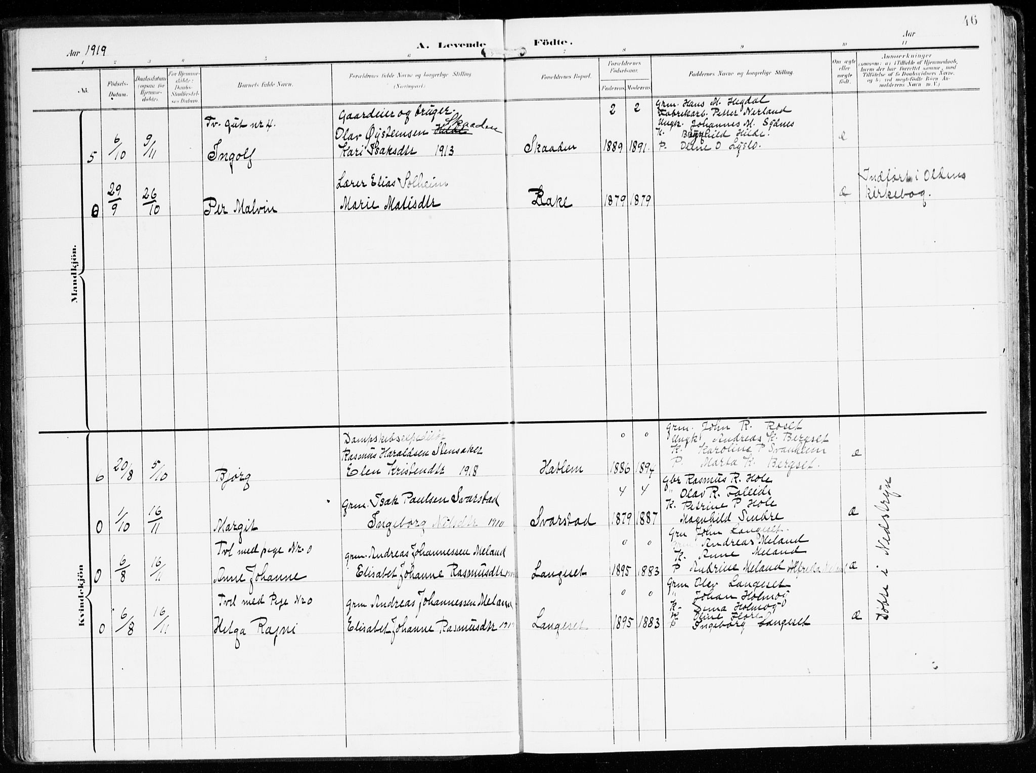 Innvik sokneprestembete, AV/SAB-A-80501: Parish register (official) no. B 2, 1903-1929, p. 46