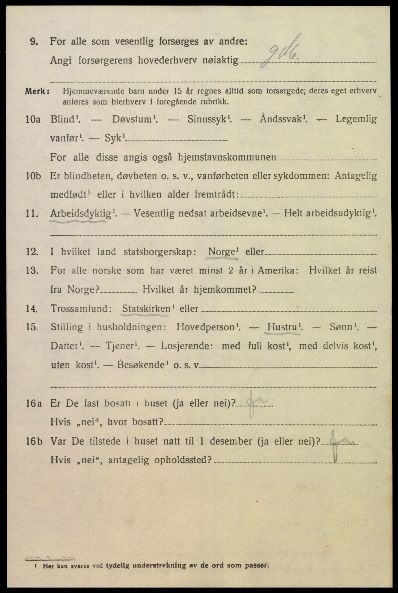 SAK, 1920 census for Sør-Audnedal, 1920, p. 6518