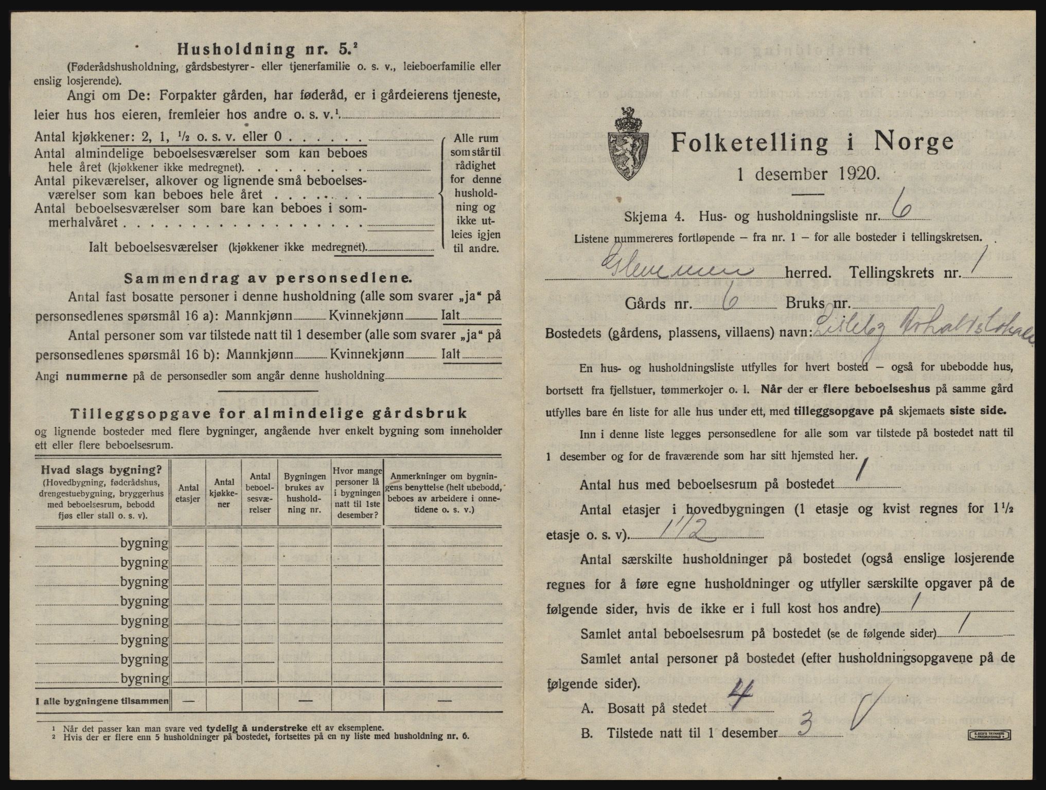 SAO, 1920 census for Glemmen, 1920, p. 69