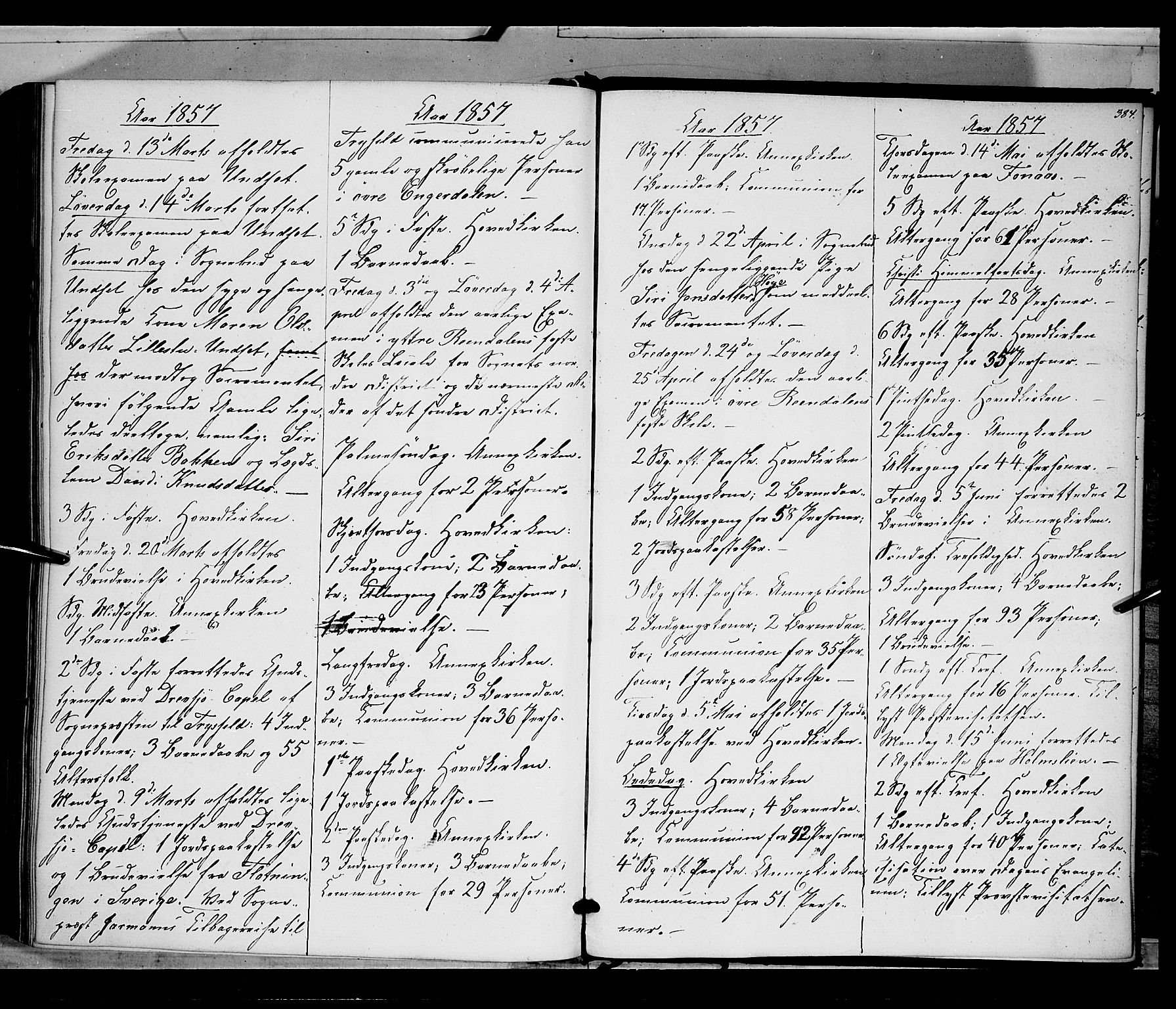 Rendalen prestekontor, AV/SAH-PREST-054/H/Ha/Haa/L0005: Parish register (official) no. 5, 1853-1866, p. 384