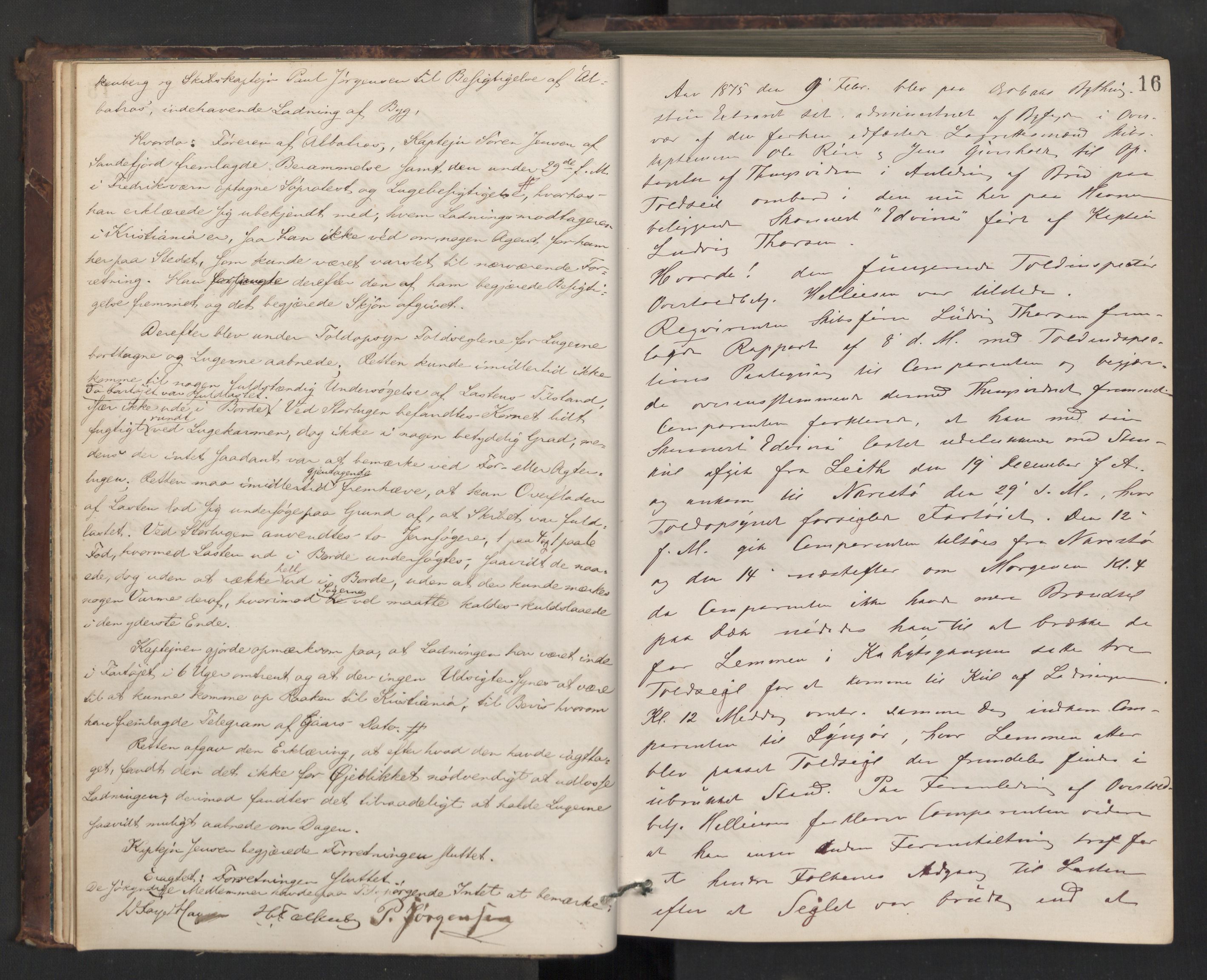 Drøbak byfogd, AV/SAO-A-10144/F/Fb/L0004: Ekstrarettsprotokoll, 1874-1889, p. 15b-16a