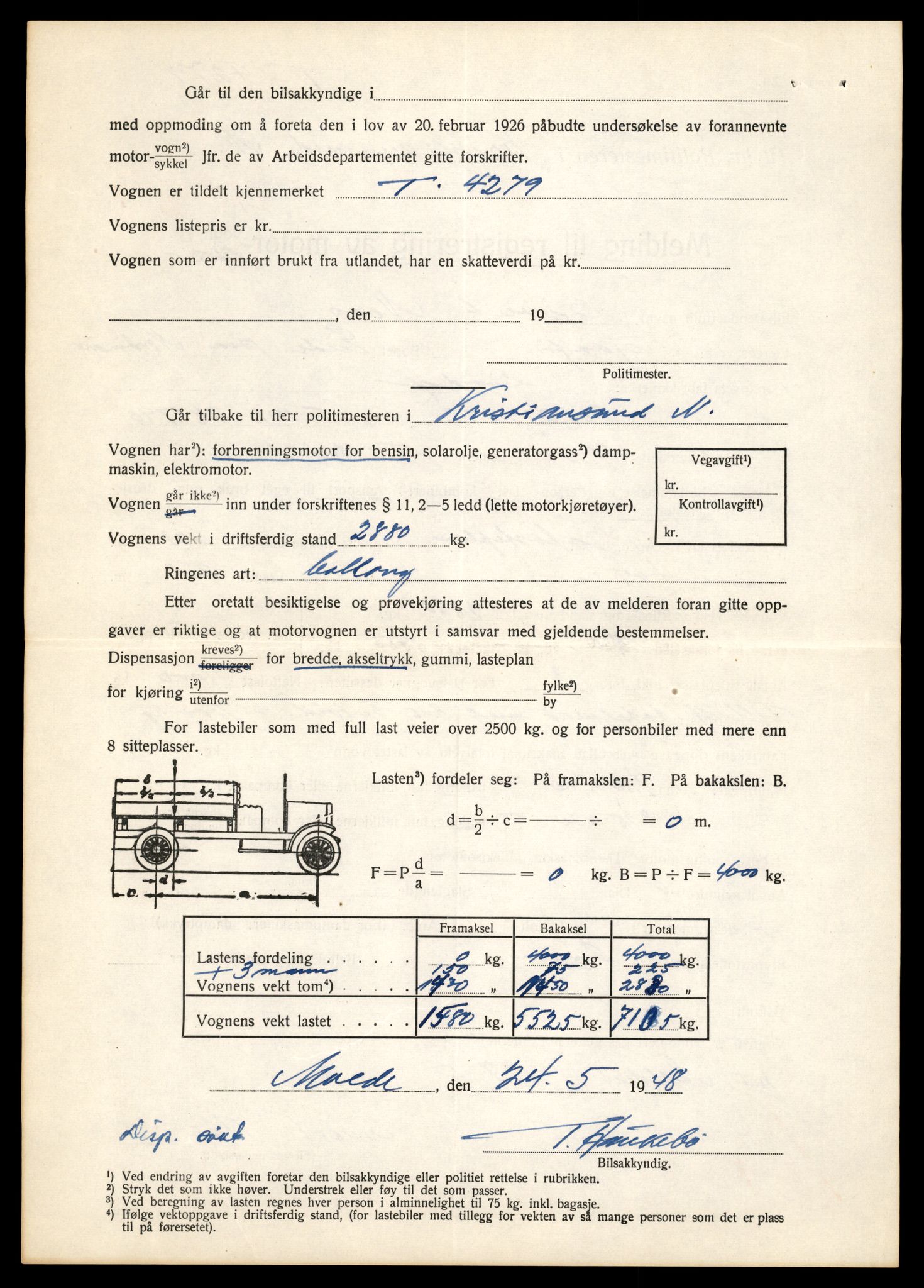 Møre og Romsdal vegkontor - Ålesund trafikkstasjon, SAT/A-4099/F/Fe/L0015: Registreringskort for kjøretøy T 1700 - T 1850, 1927-1998, p. 20