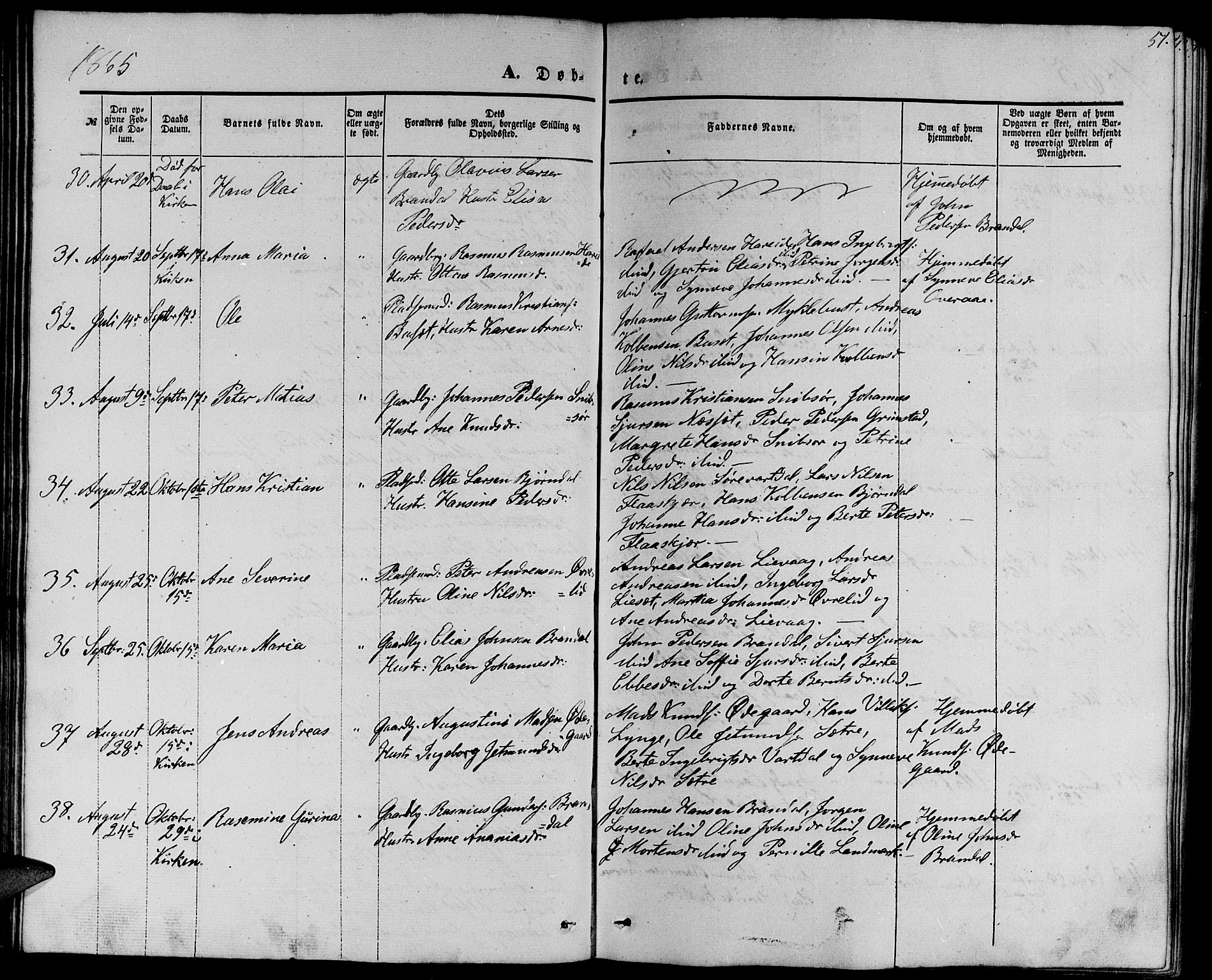 Ministerialprotokoller, klokkerbøker og fødselsregistre - Møre og Romsdal, AV/SAT-A-1454/510/L0124: Parish register (copy) no. 510C01, 1854-1877, p. 51