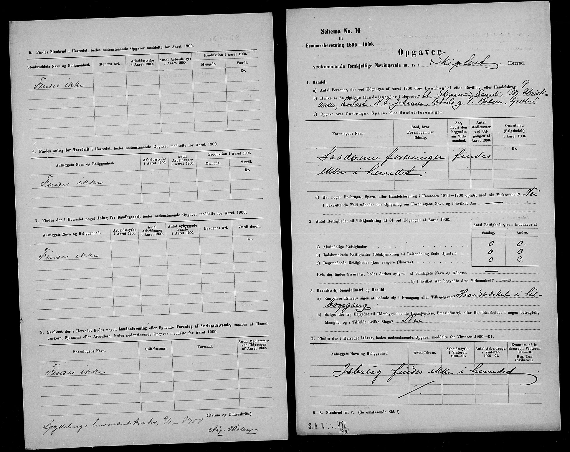 Statistisk sentralbyrå, Næringsøkonomiske emner, Generelt - Amtmennenes femårsberetninger, AV/RA-S-2233/F/Fa/L0092: --, 1896-1900, p. 196