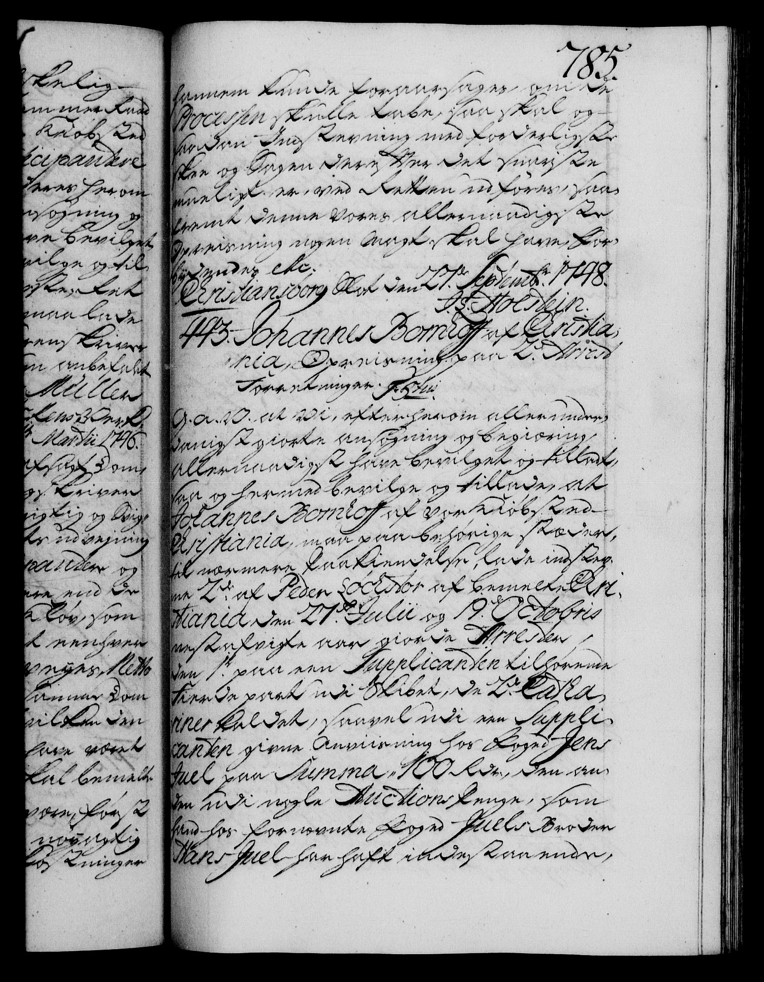 Danske Kanselli 1572-1799, AV/RA-EA-3023/F/Fc/Fca/Fcaa/L0035: Norske registre, 1746-1748, p. 785a