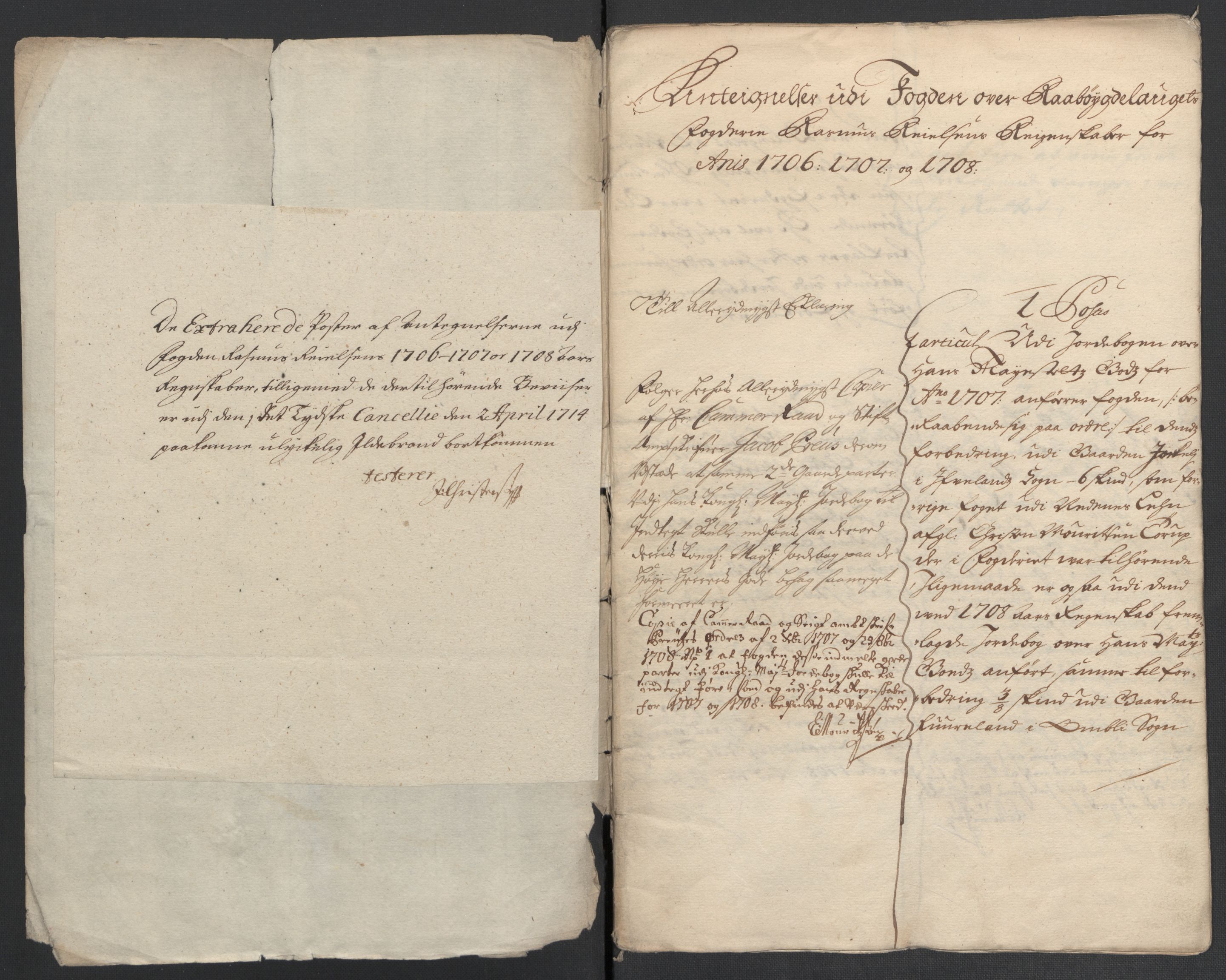 Rentekammeret inntil 1814, Reviderte regnskaper, Fogderegnskap, AV/RA-EA-4092/R40/L2448: Fogderegnskap Råbyggelag, 1706-1708, p. 403