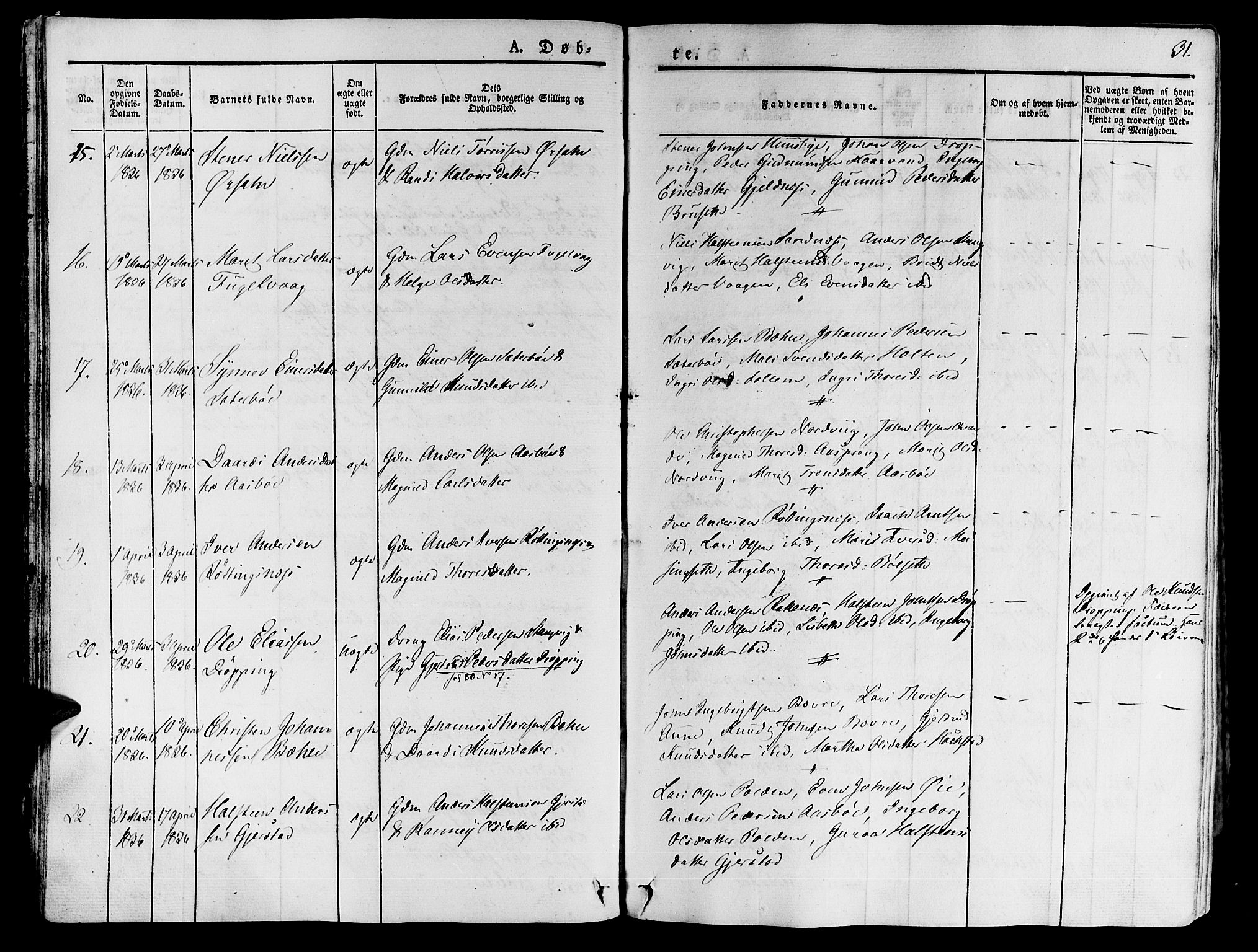 Ministerialprotokoller, klokkerbøker og fødselsregistre - Møre og Romsdal, AV/SAT-A-1454/592/L1024: Parish register (official) no. 592A03 /1, 1831-1849, p. 31
