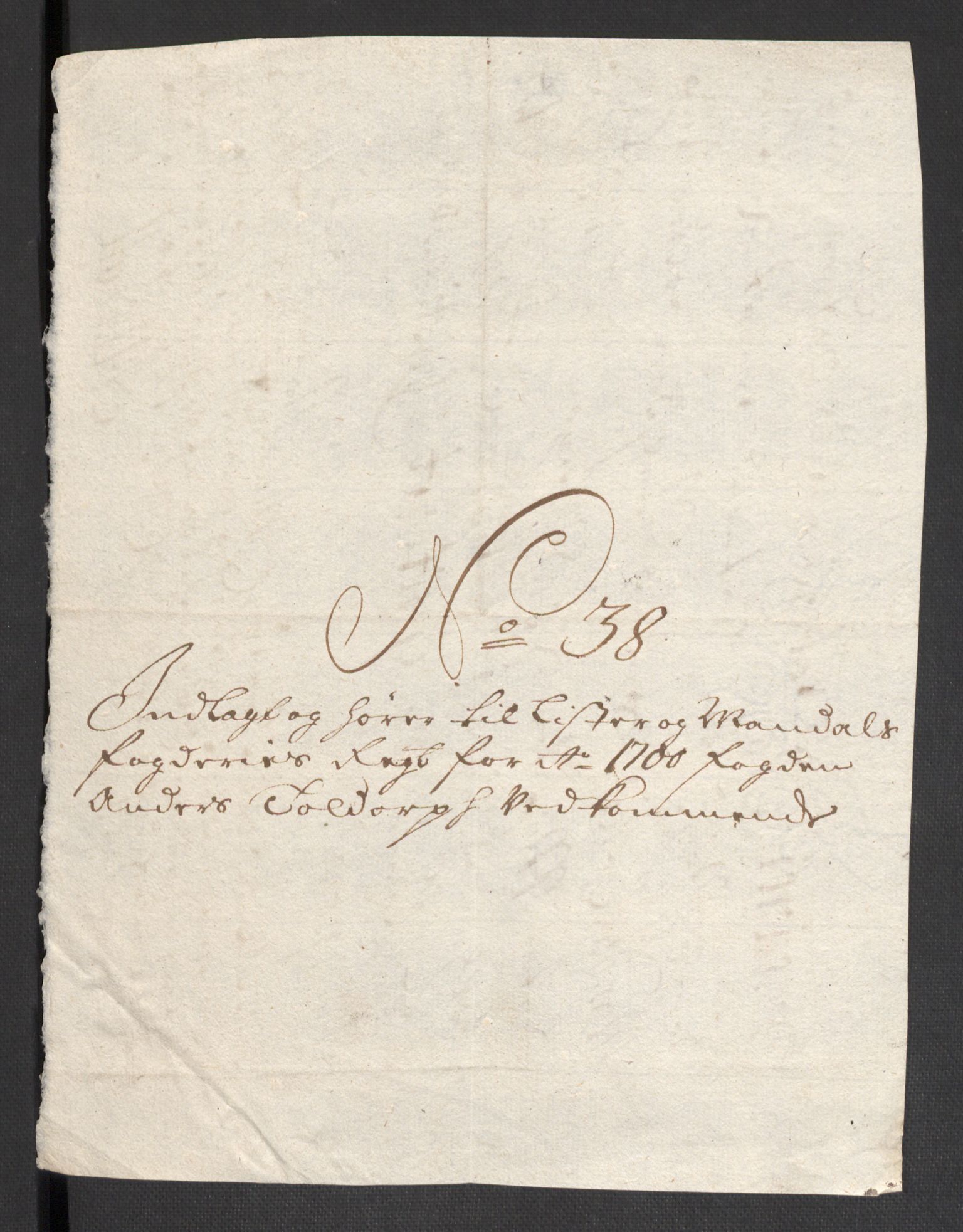 Rentekammeret inntil 1814, Reviderte regnskaper, Fogderegnskap, AV/RA-EA-4092/R43/L2548: Fogderegnskap Lista og Mandal, 1700, p. 273