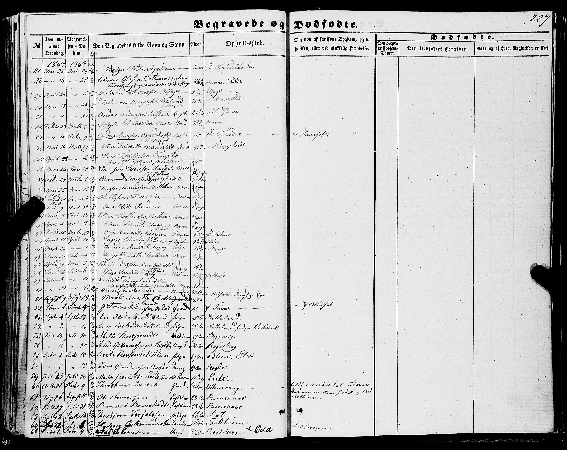 Ullensvang sokneprestembete, AV/SAB-A-78701/H/Haa: Parish register (official) no. A 11, 1854-1866, p. 227