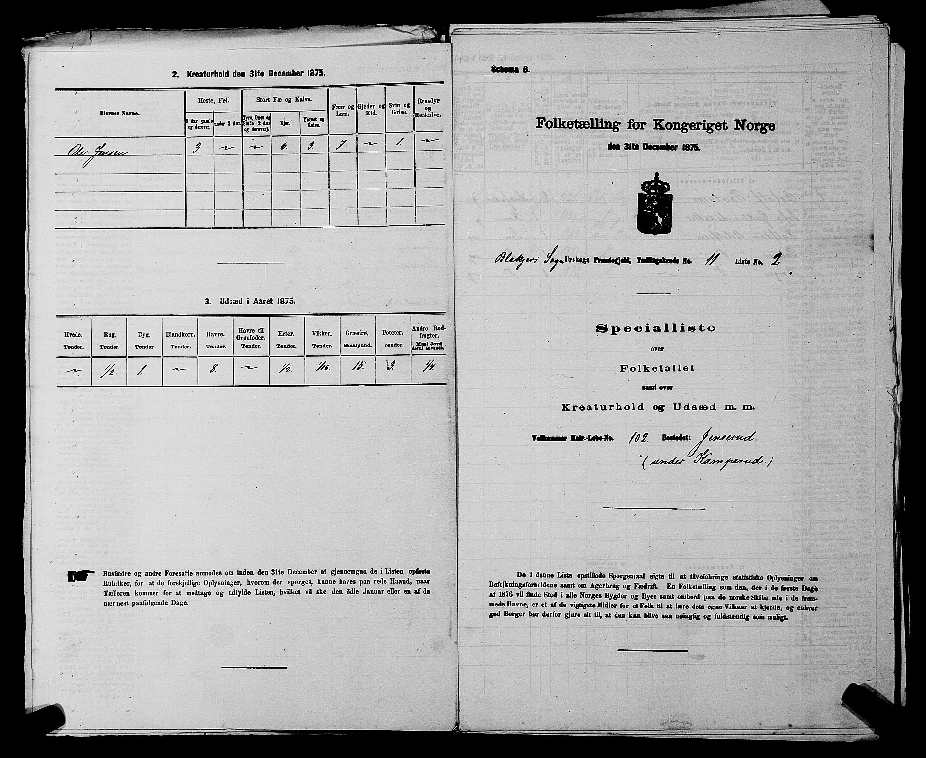 RA, 1875 census for 0224P Aurskog, 1875, p. 1059